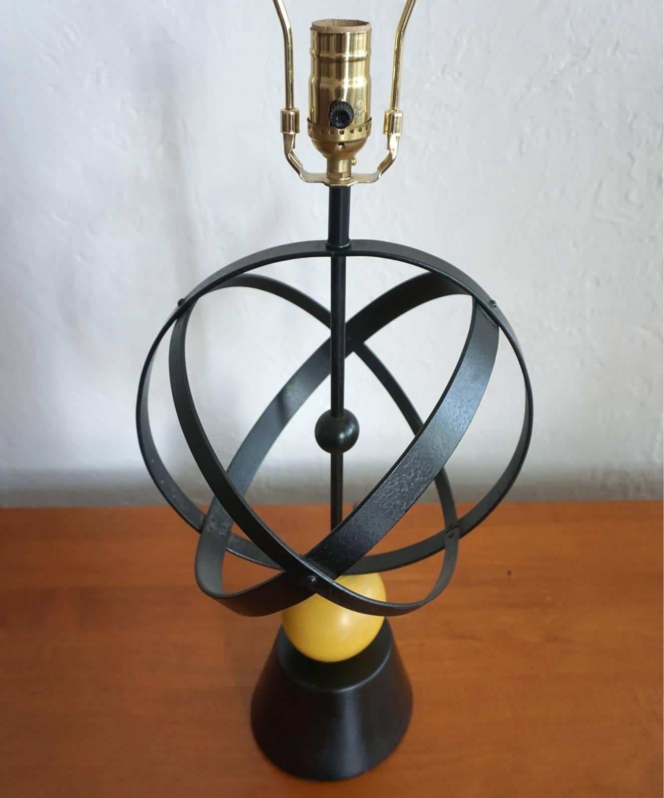American 1950s Modernist Iron Lamp For Sale