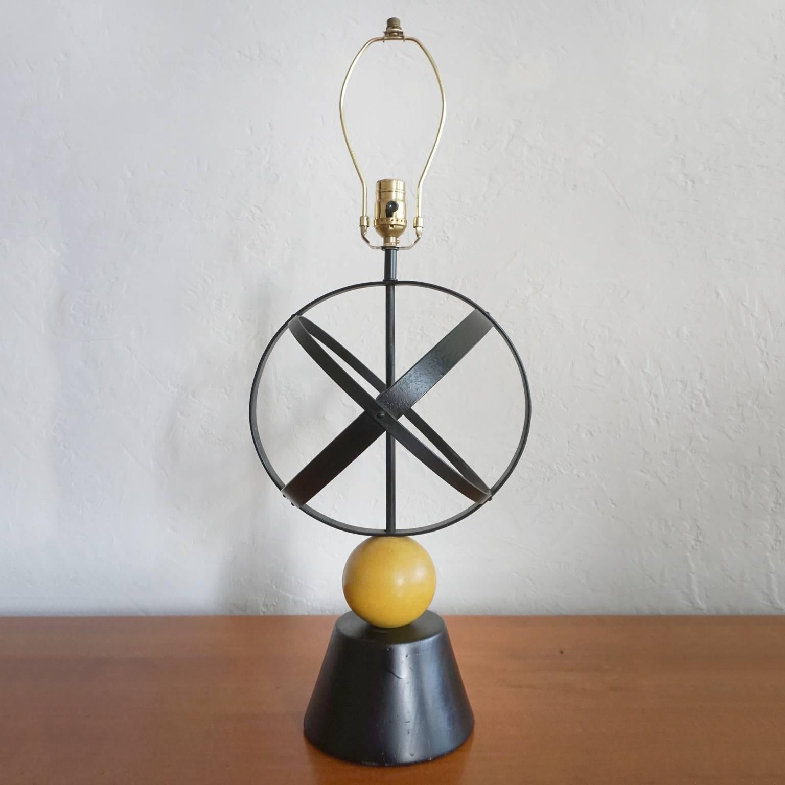 Mid-Century Modern 1950s Modernist Iron Lamp For Sale