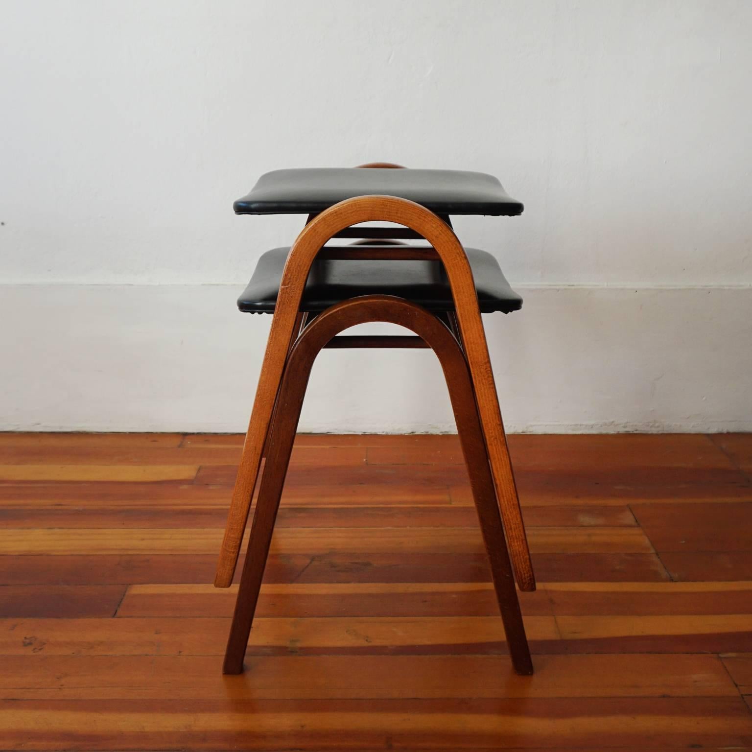A pair of stools by Isamu Kenmochi (1912-1971) for Akita Mokko, Japan, circa 1950.

Kenmochi was one of the most significant designers in Mid-Century, Japan. He was a founding member of the Japan Industrial designers, which included Sori Yanagi