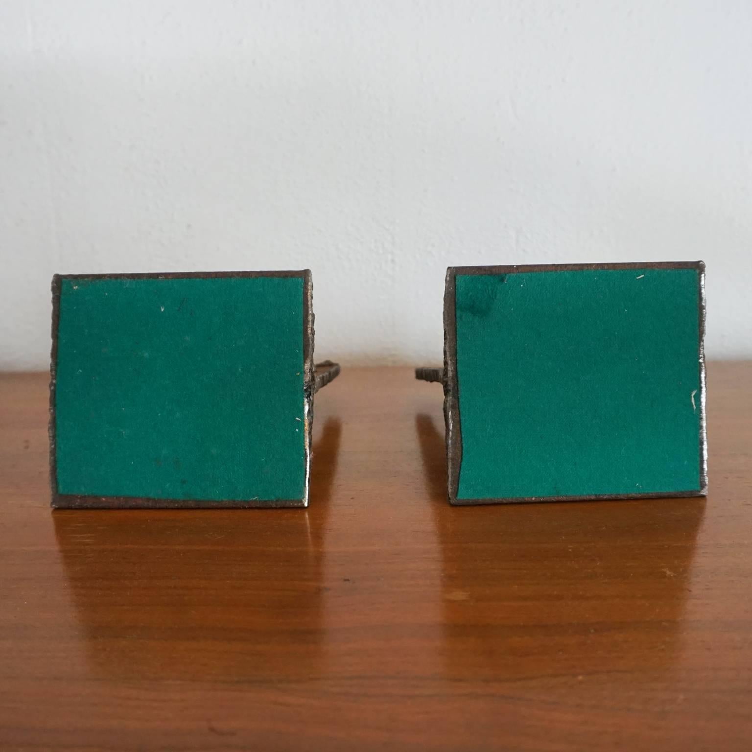 Welded 1960s Brutalist Torch Cut Bookends
