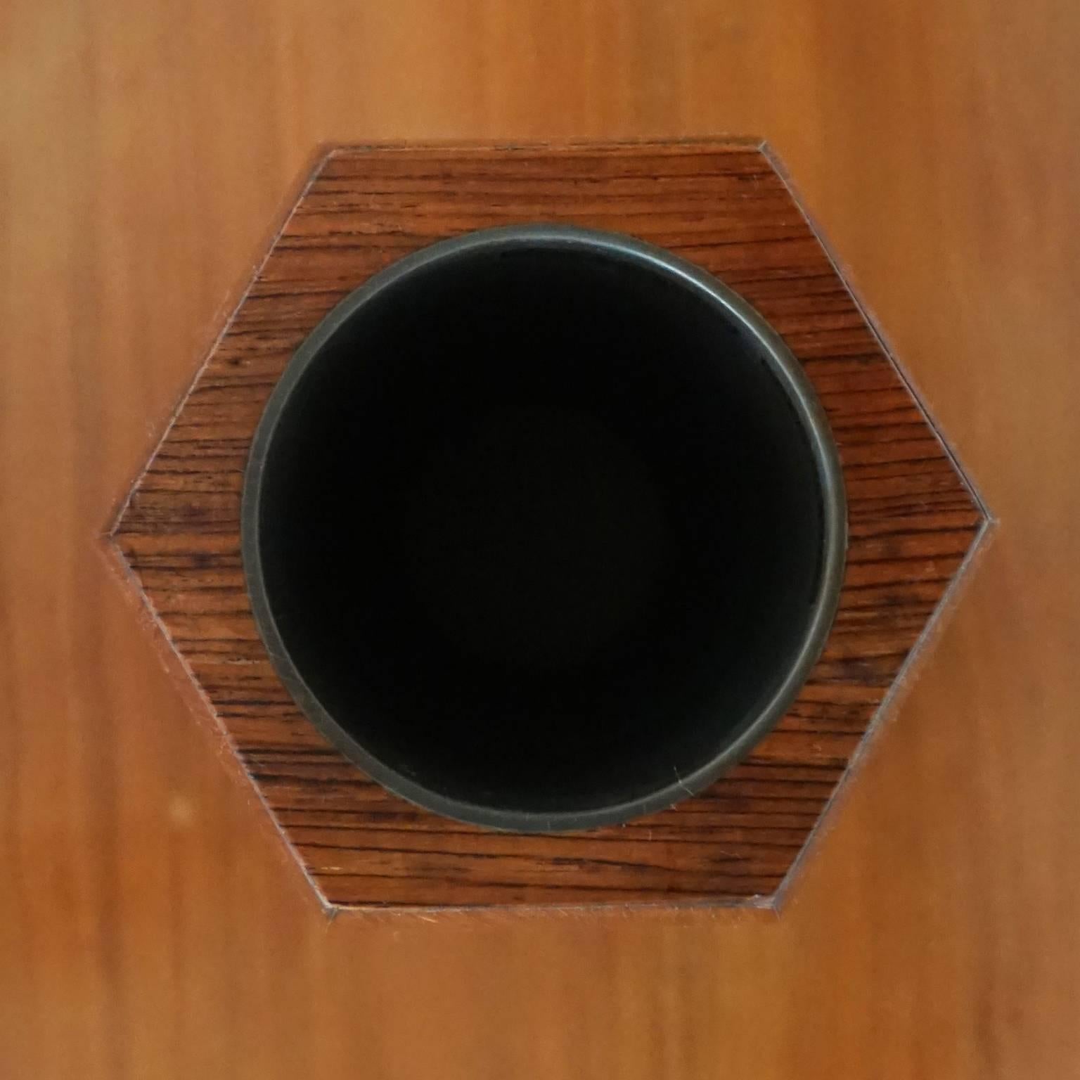 1950s Danish Rosewood Hexagon Shaped Vase 1