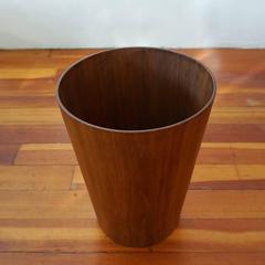 Mid-Century California Walnut Waste Basket