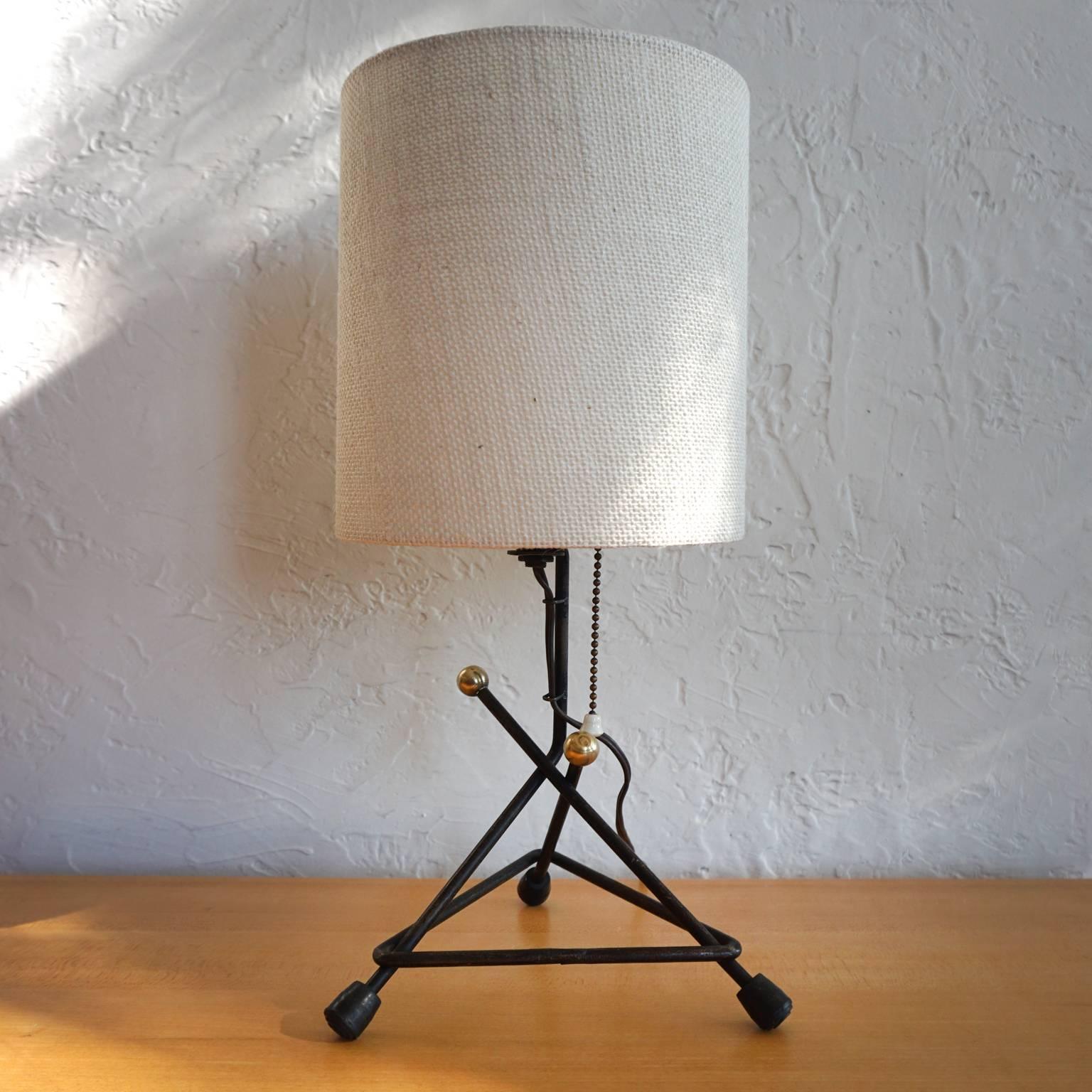 Mid-Century Modern 1950s Modernist Mexican Iron Lamp For Sale