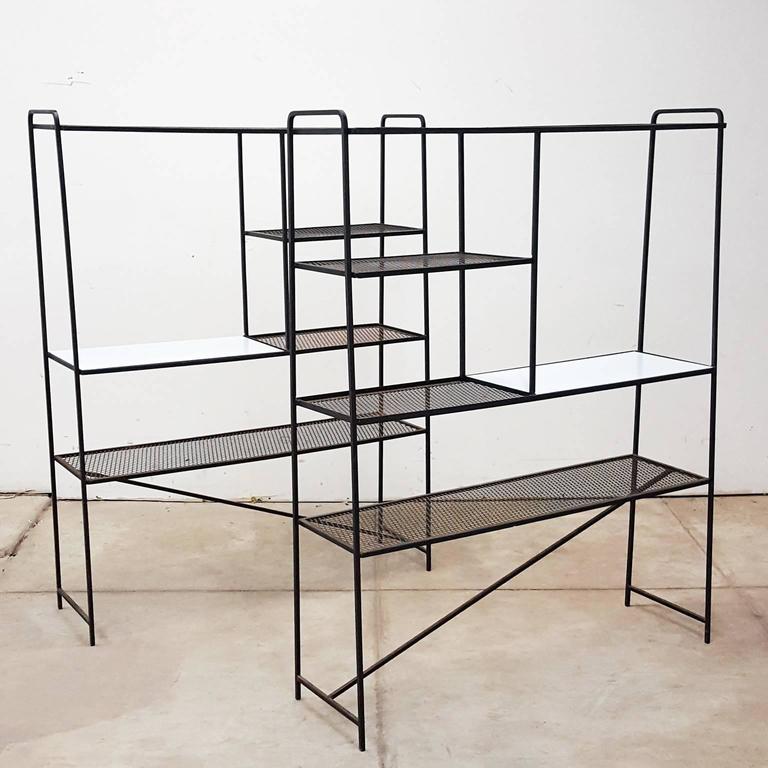 1950s Iron Room Dividers Shelves by Freda Diamond For Sale at 1stDibs