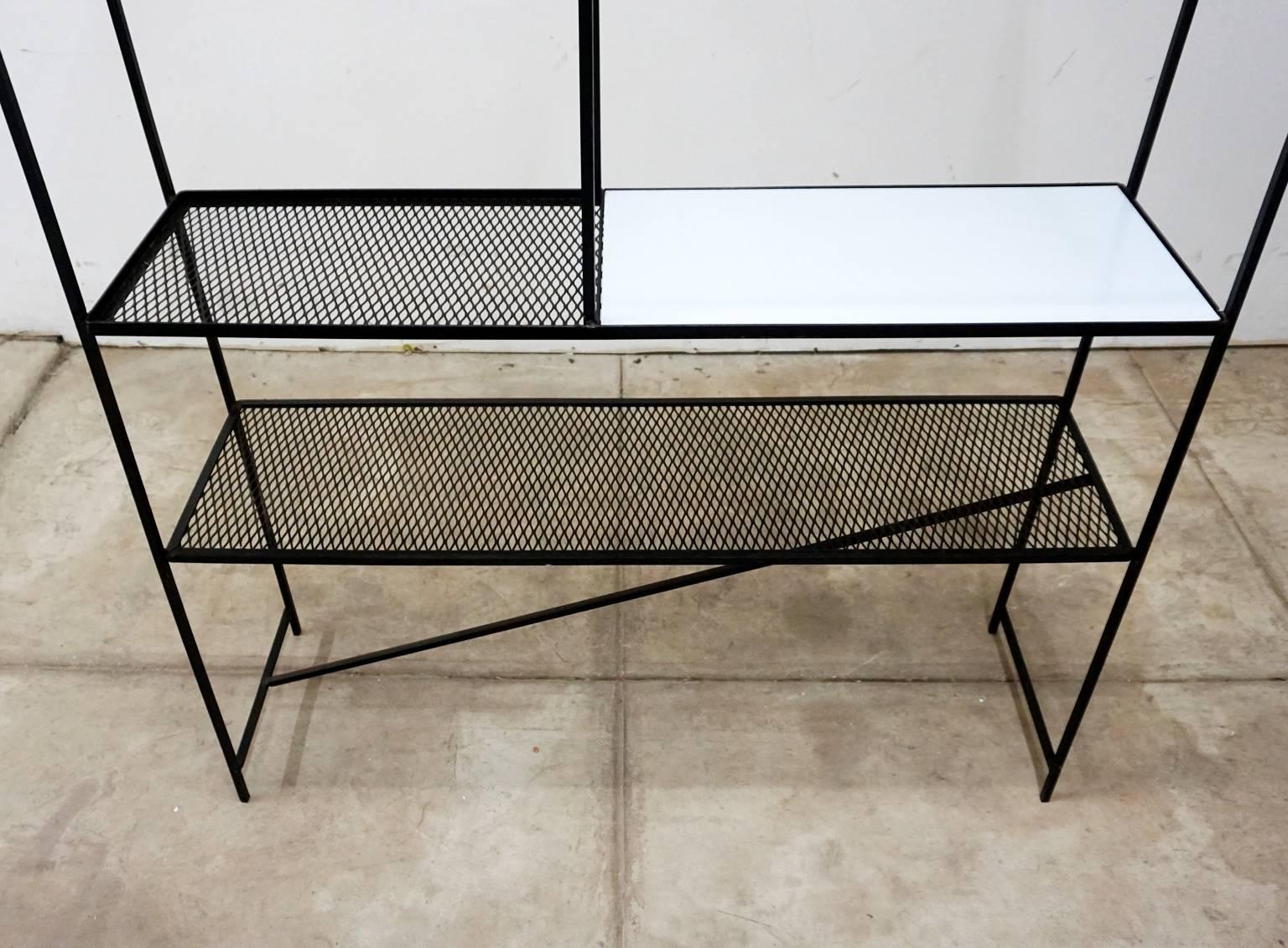 1950s Iron Room Dividers Shelves by Freda Diamond In Good Condition For Sale In San Diego, CA