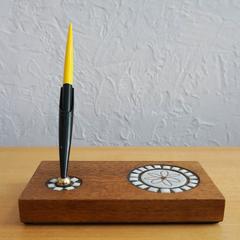 Martz Ceramic and Wood Pen Holder with Parker Pen