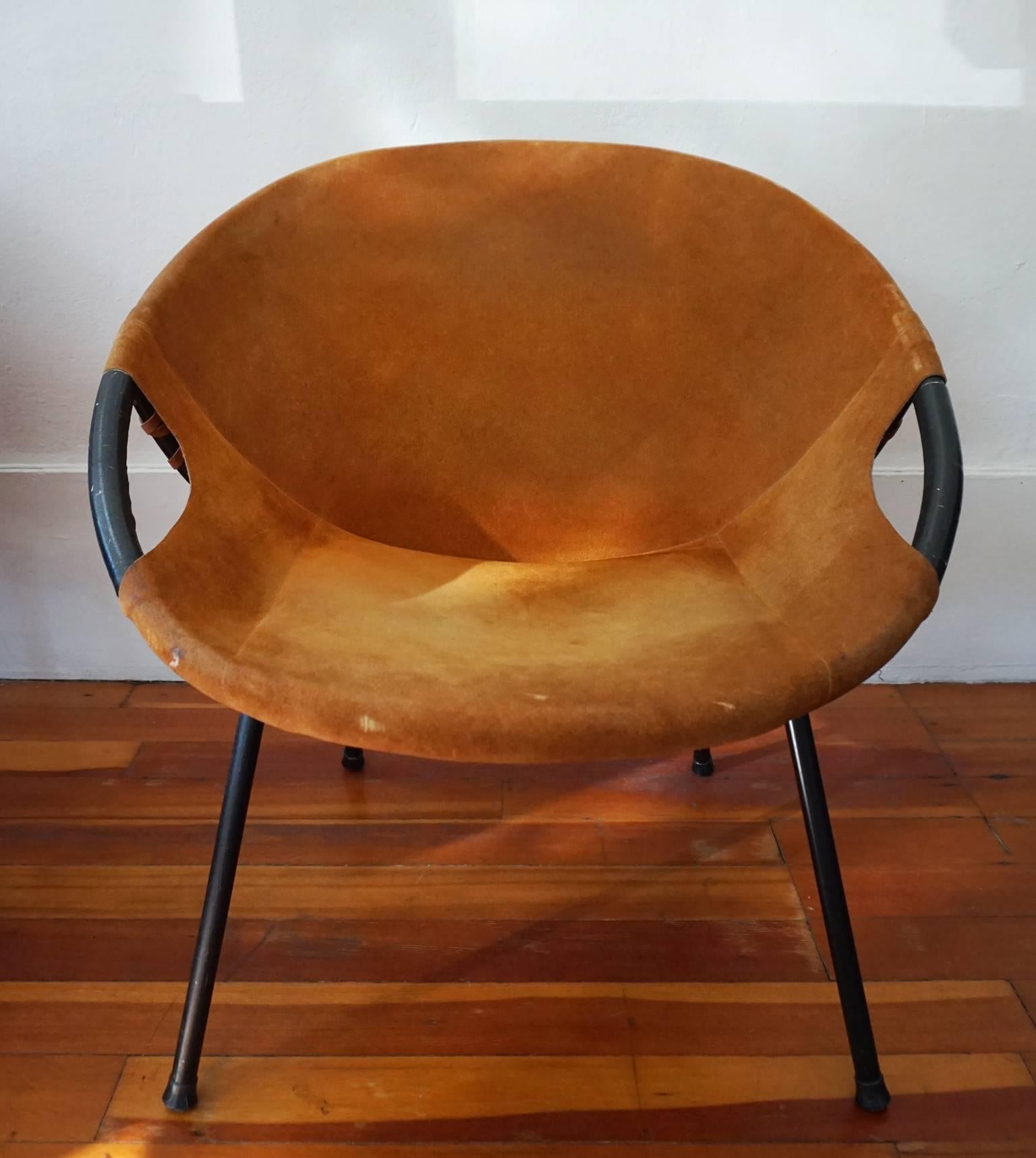Pair of 1960s Suede Leather Chairs 2