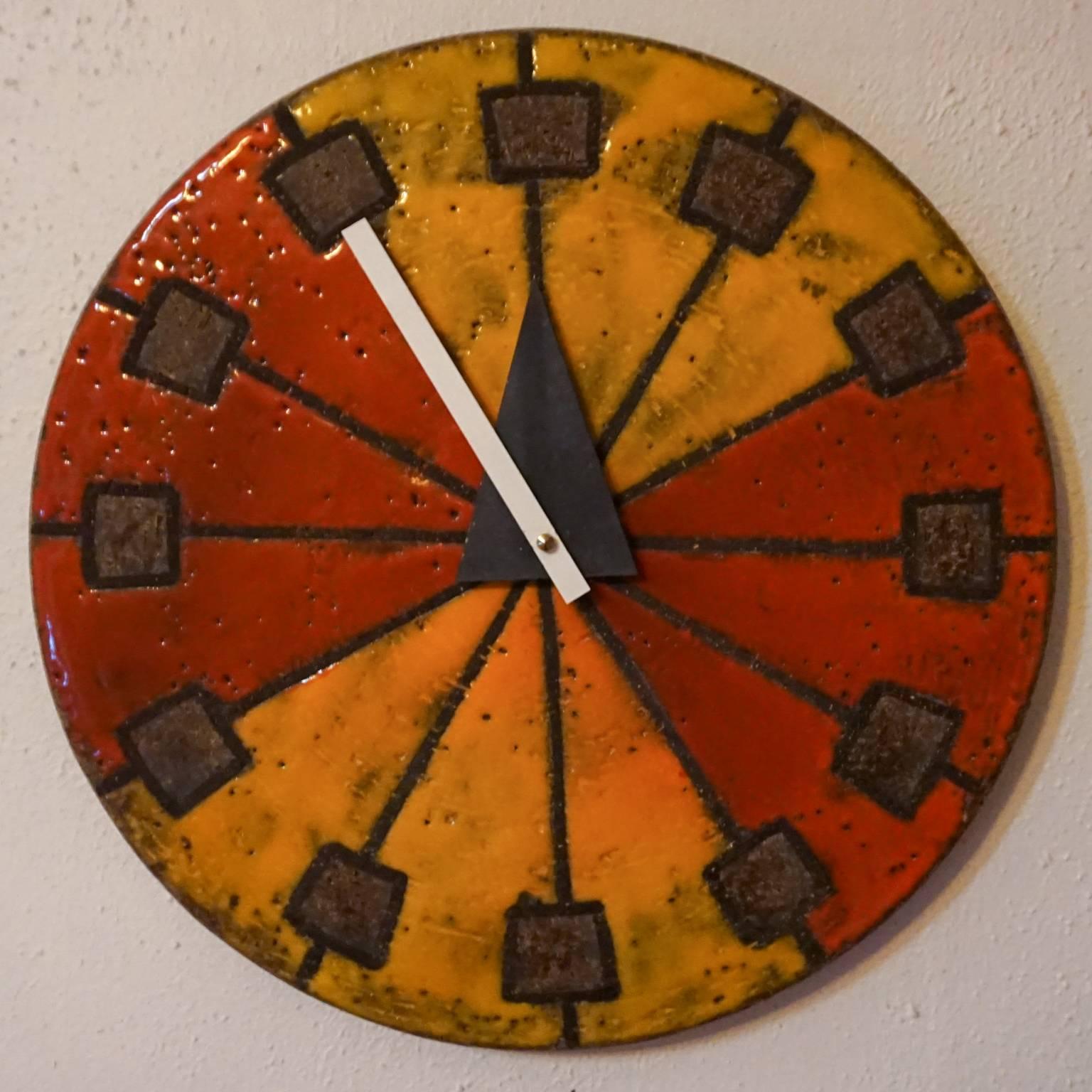 Mid-Century Modern 1960s Howard Miller Meridian Ceramic Wall Clock For Sale