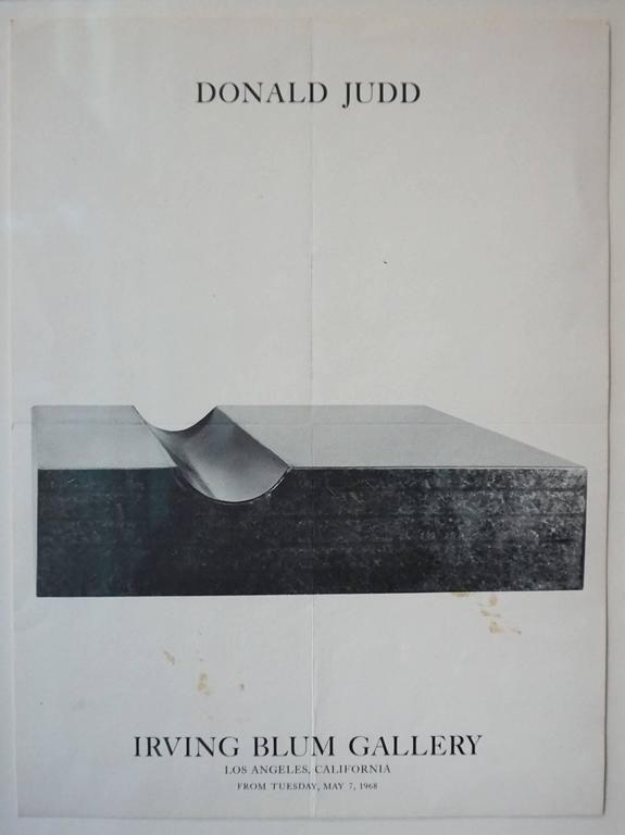 Donald Judd 1968 Irving Blum Gallery Exhibition Poster at 1stDibs donald judd poster, donald