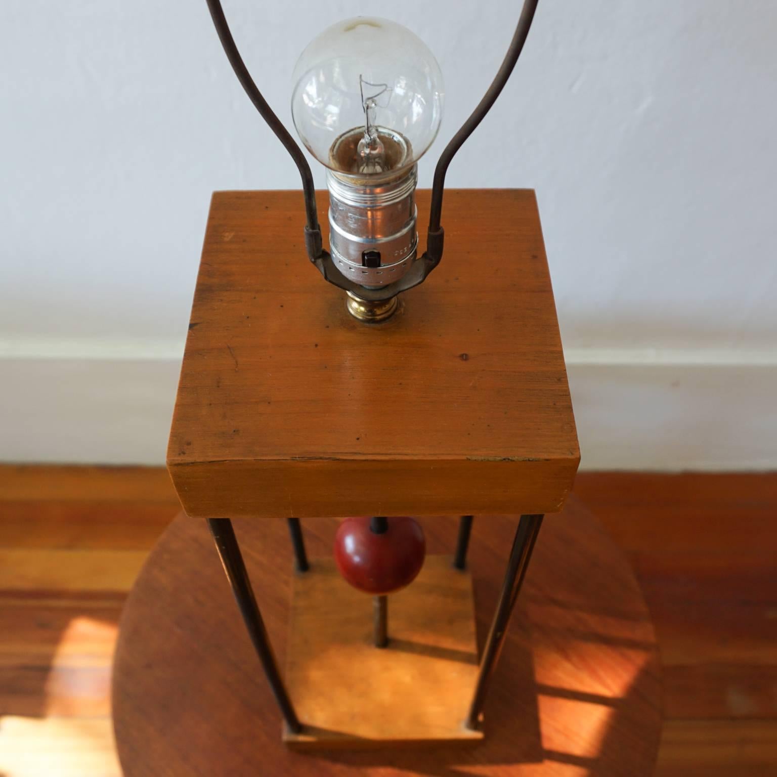 Iron 1950s Lamp by California Designer Albert Blake