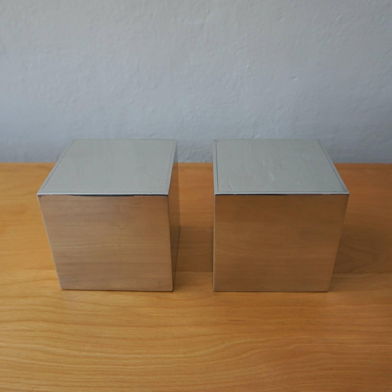 Mid-Century Modern Bill Curry for Design Line Polished Aluminium Bookends