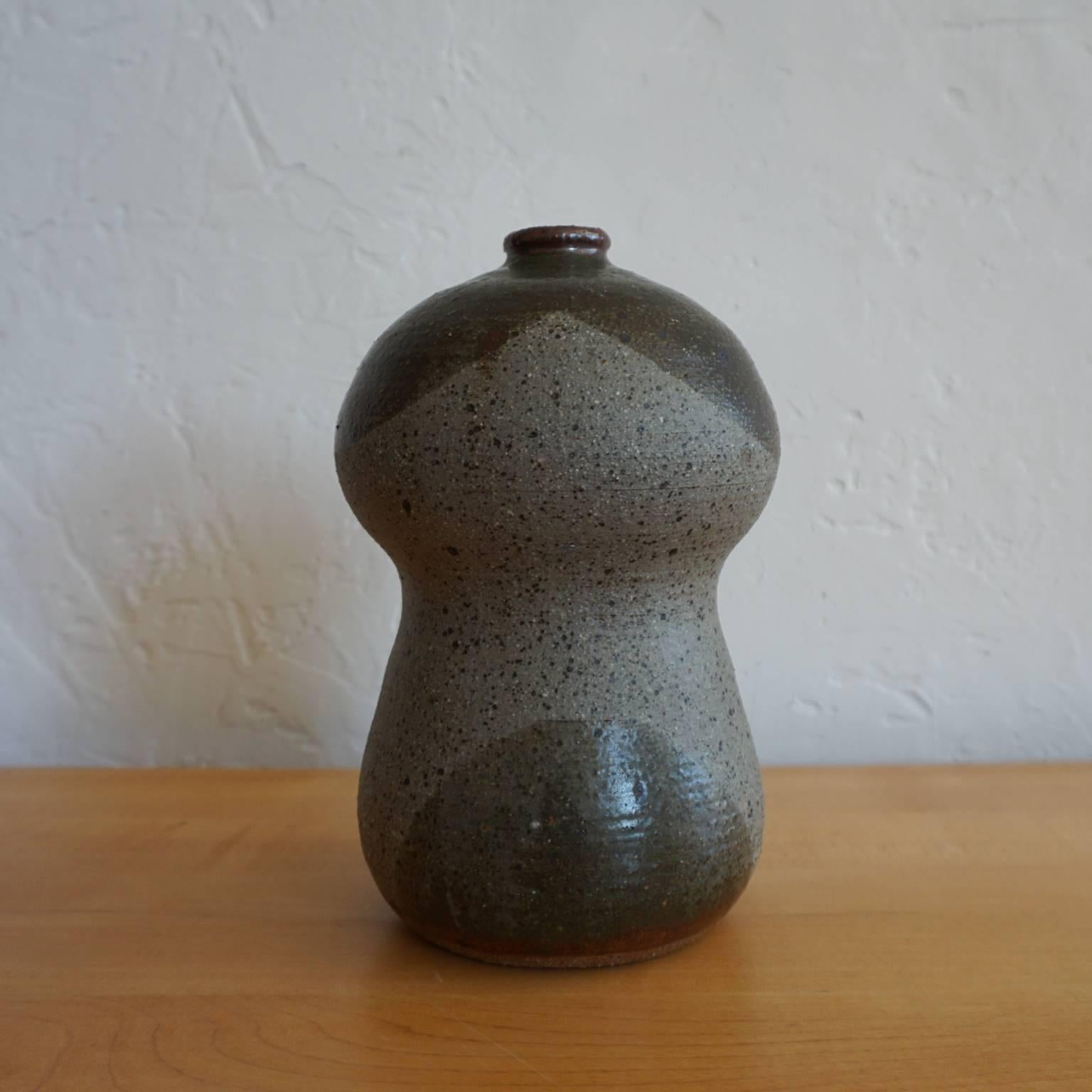 Mid-Century Modern 1960s Double Gourd Form Ceramic Vase