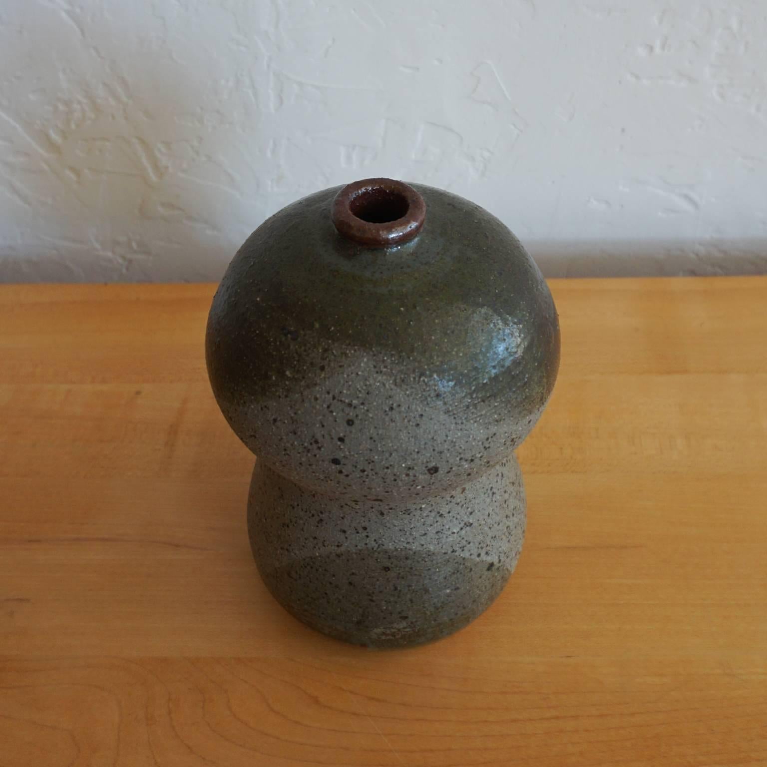 1960s Double Gourd Form Ceramic Vase In Excellent Condition In San Diego, CA