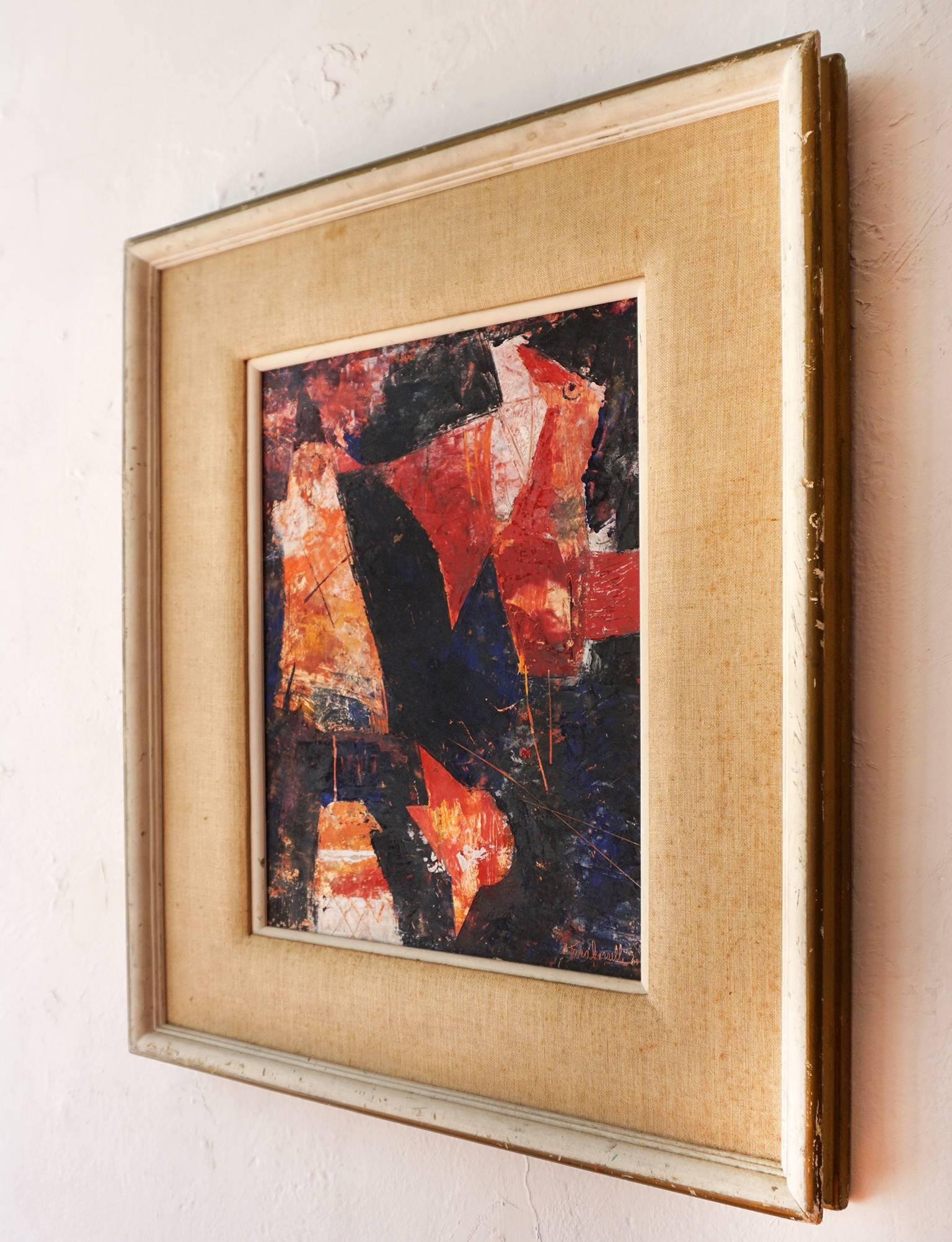 Unknown Abstract Bird Painting, 1960 For Sale