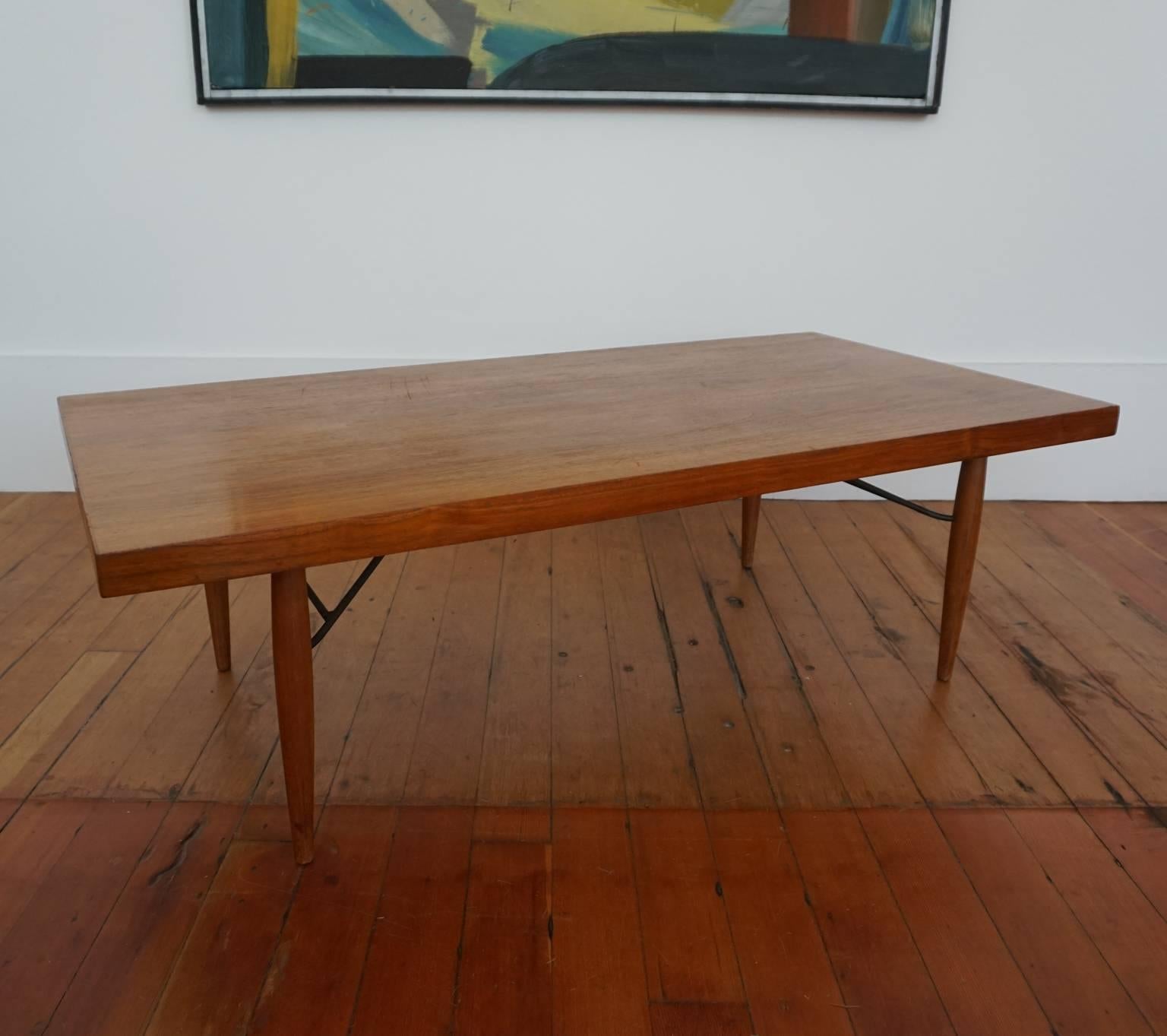American 1950s Iron and Mahogany Table by Luther Conover