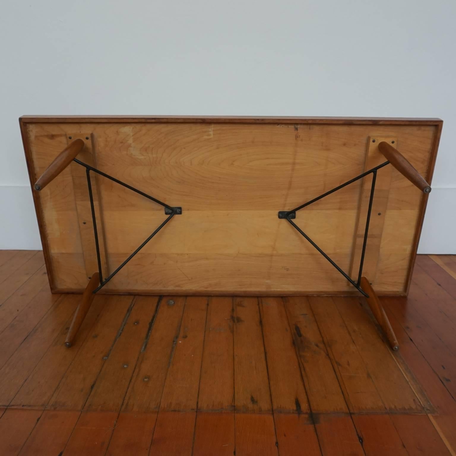 1950s Iron and Mahogany Table by Luther Conover 1