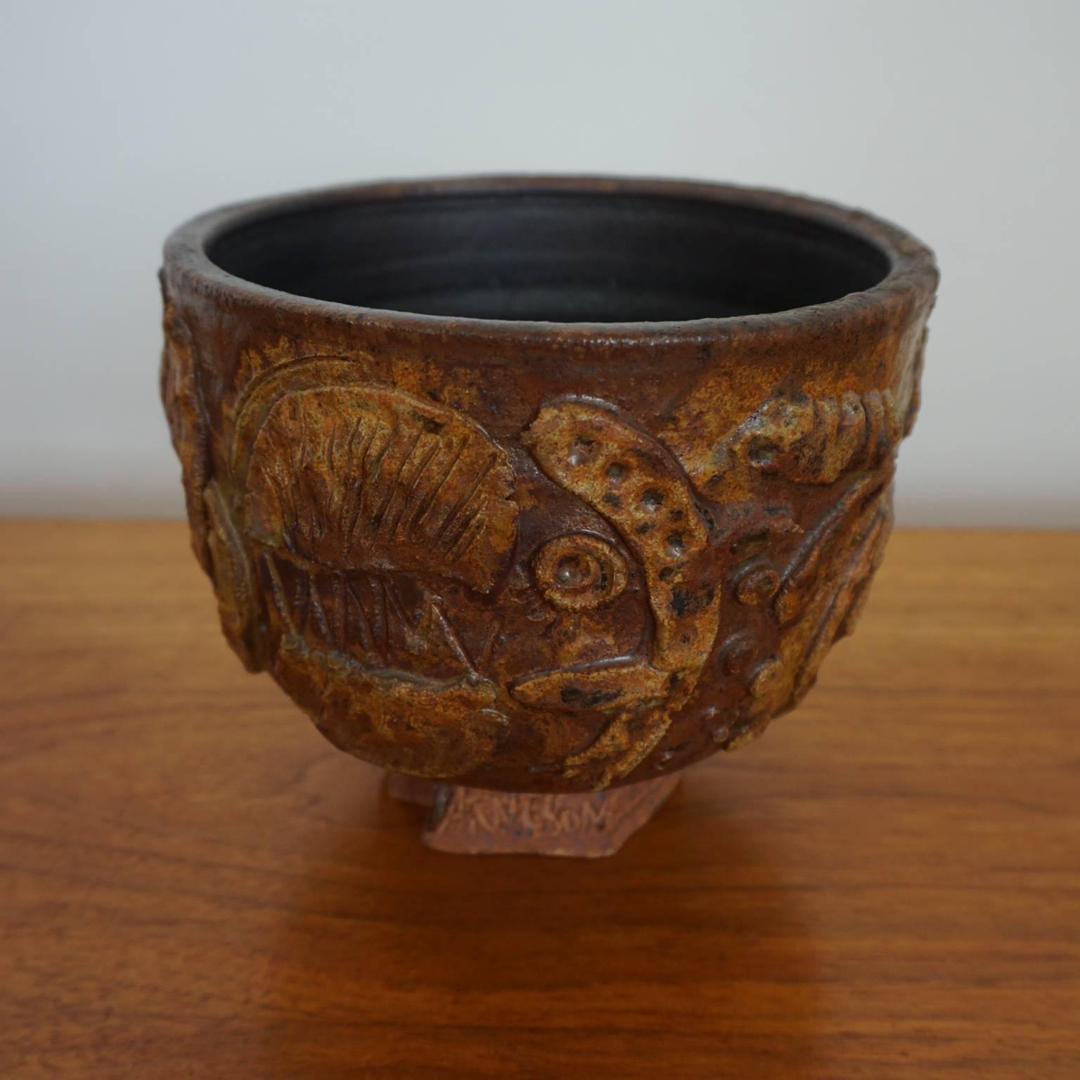 Expressionist 1960s Ceramic Bowl by Robert Arneson