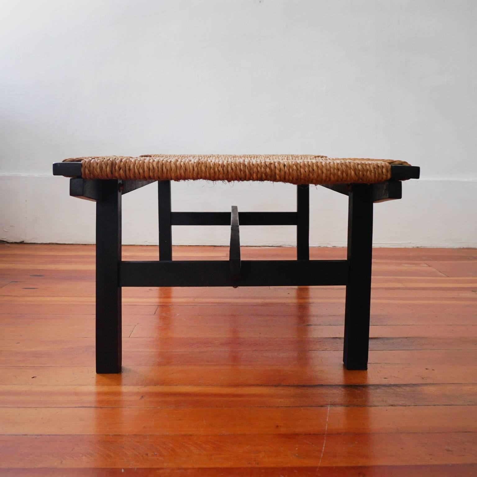 1950s Japanese Bench with Rope Seats 1