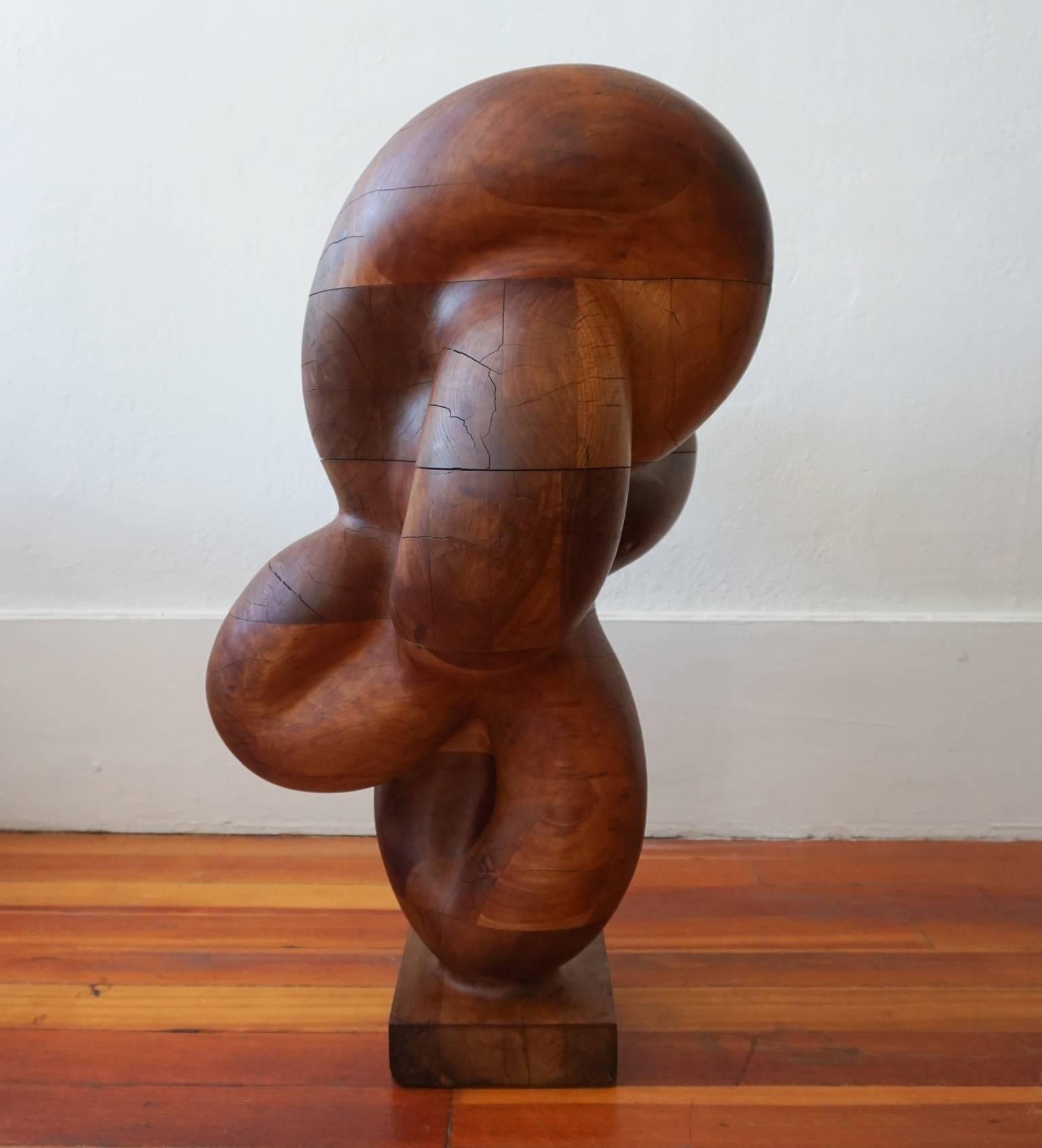 1960s Monumental Hand-Carved Wood Sculpture 4