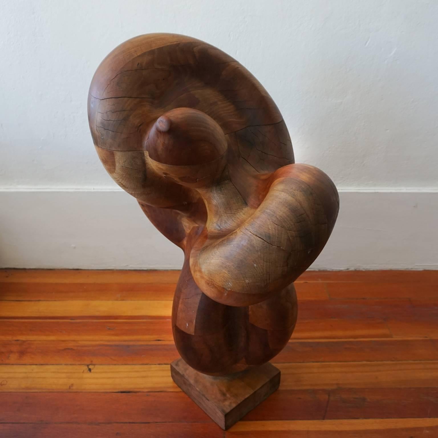 1960s Monumental Hand-Carved Wood Sculpture 1