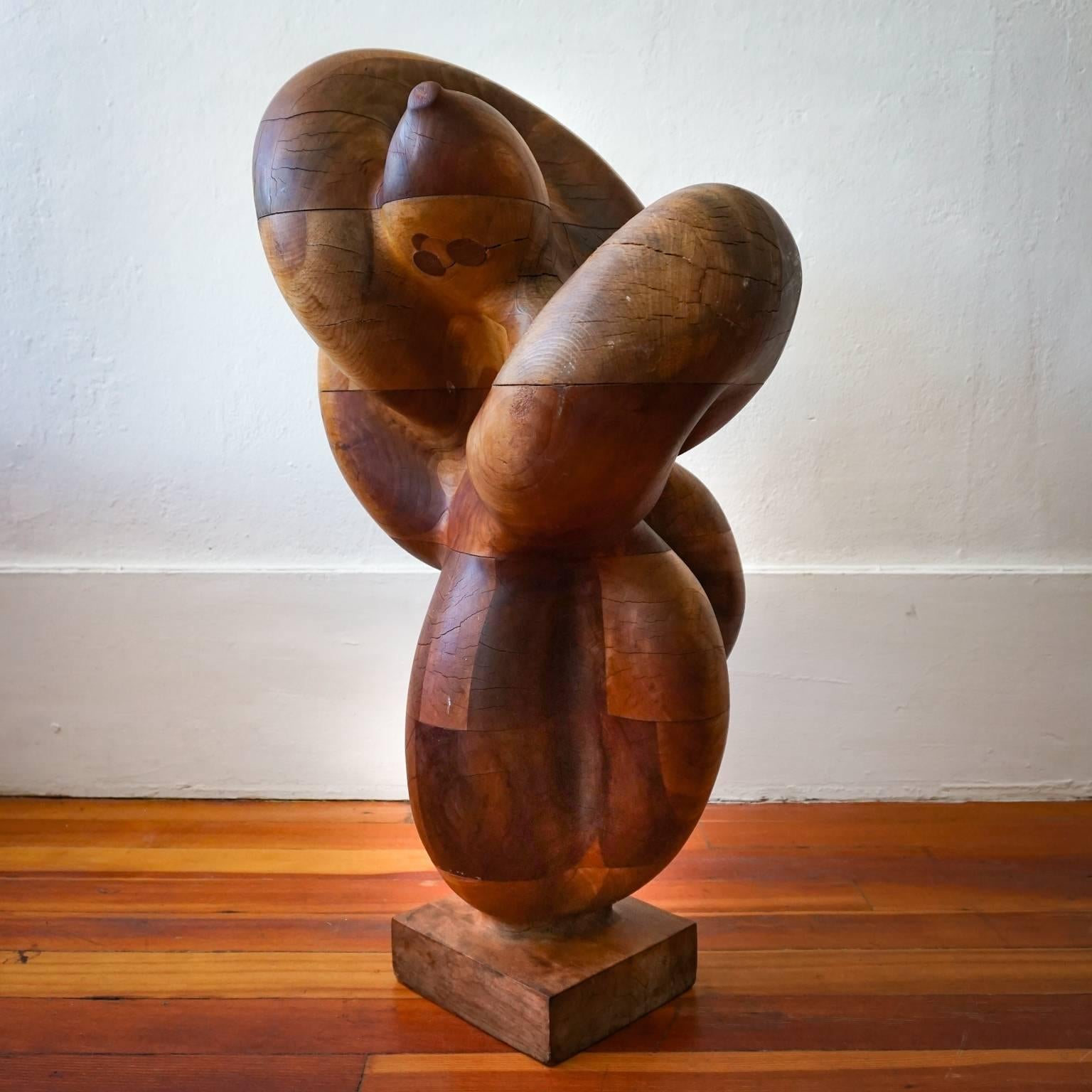 Mid-20th Century 1960s Monumental Hand-Carved Wood Sculpture