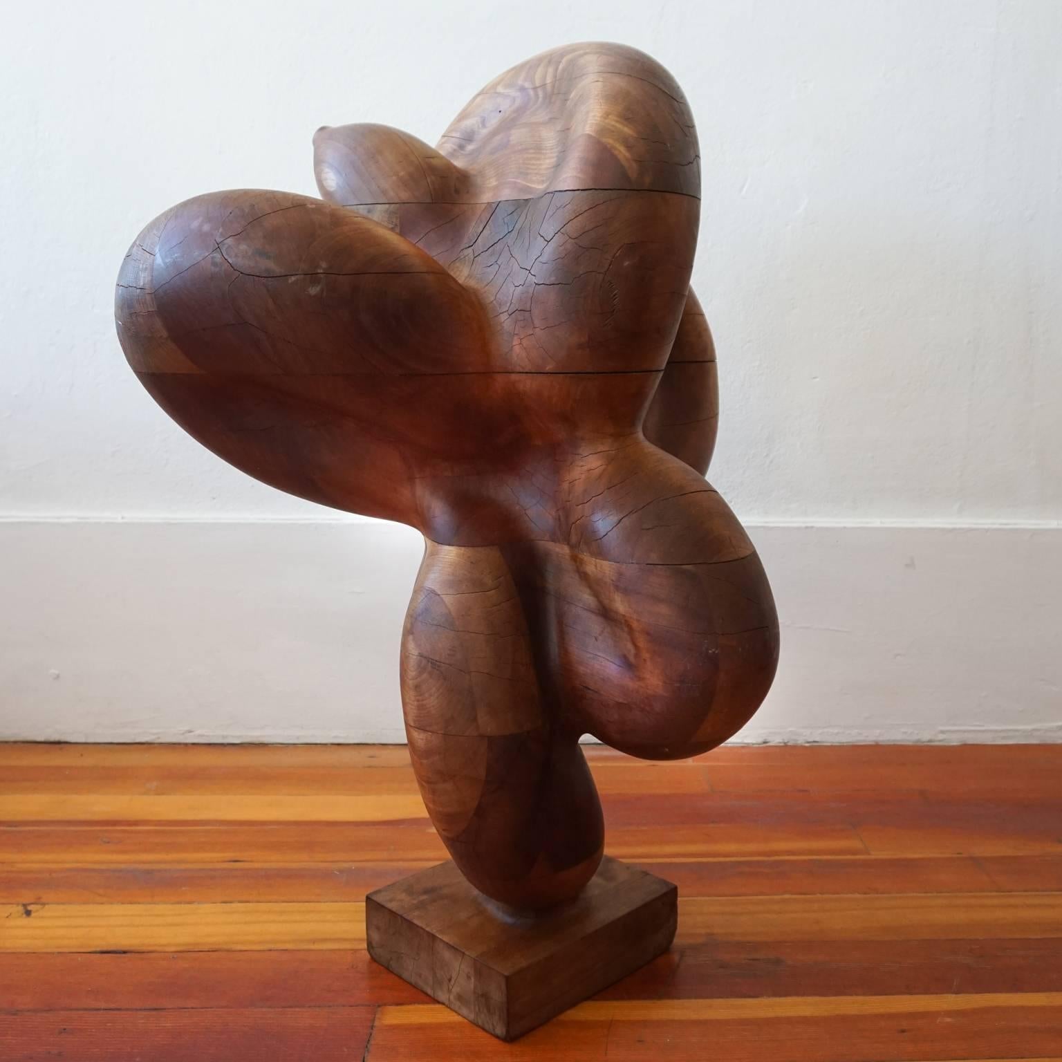 American 1960s Monumental Hand-Carved Wood Sculpture