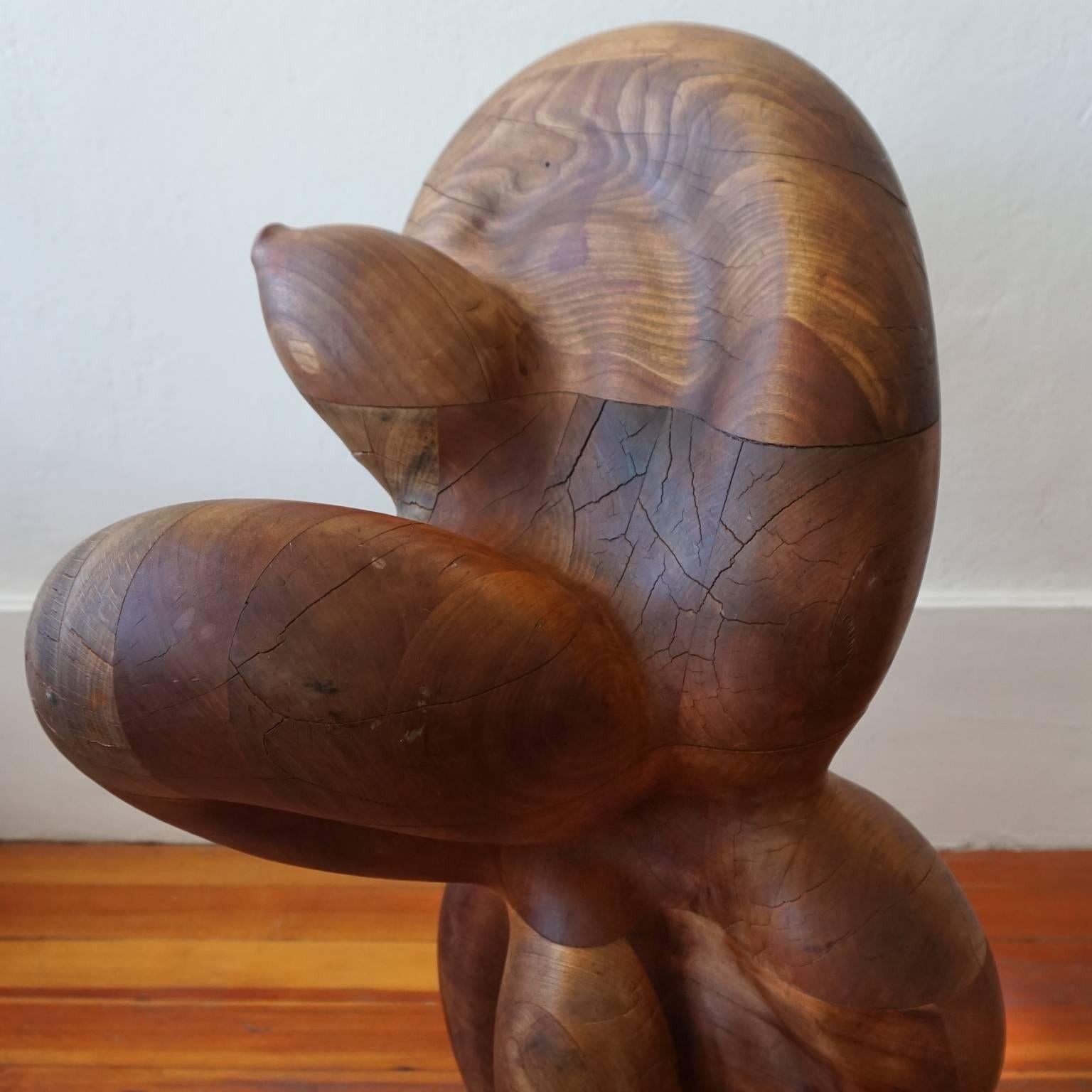 1960s Monumental Hand-Carved Wood Sculpture 2