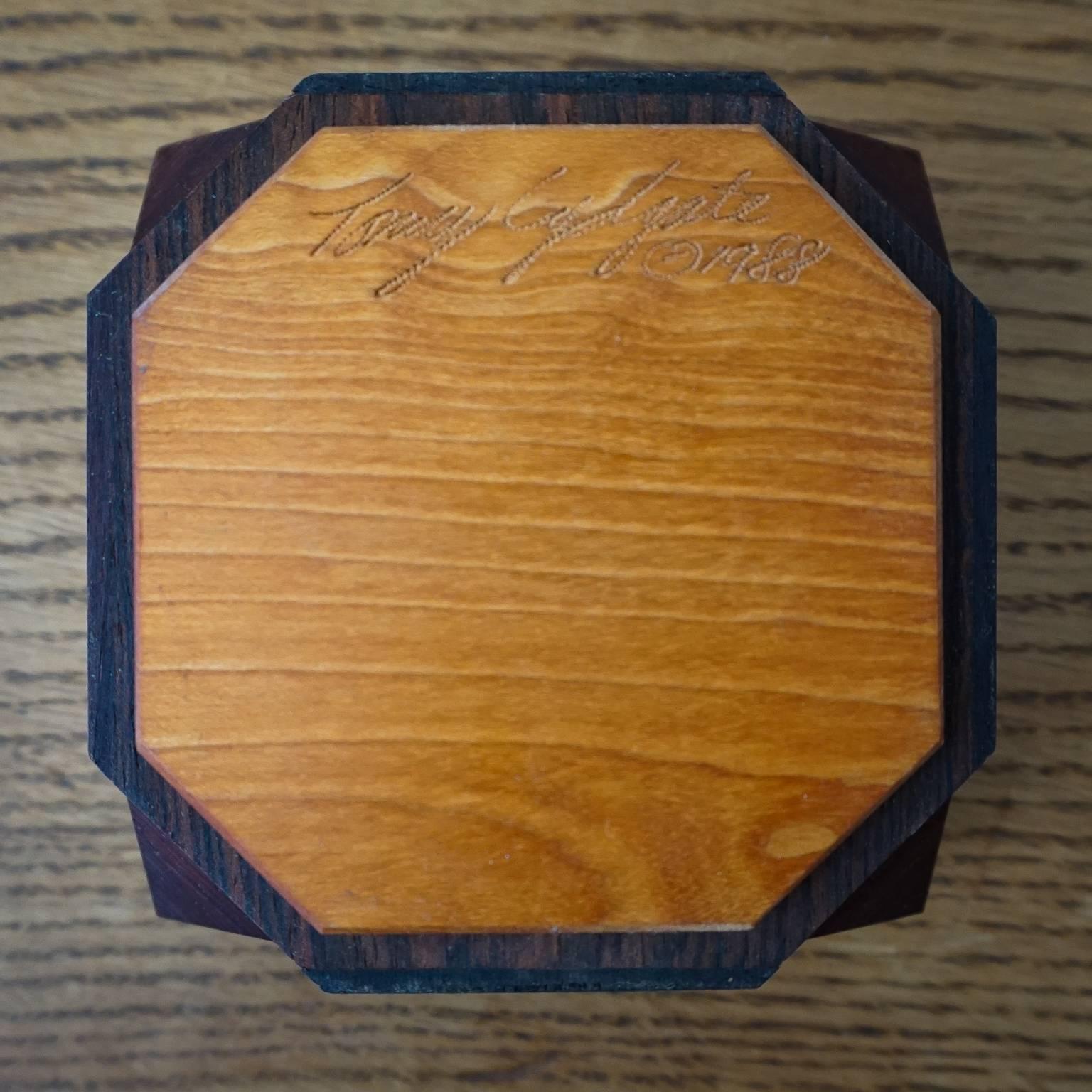 Rosewood Jewelry Box by Tony Lydgate In Excellent Condition In San Diego, CA