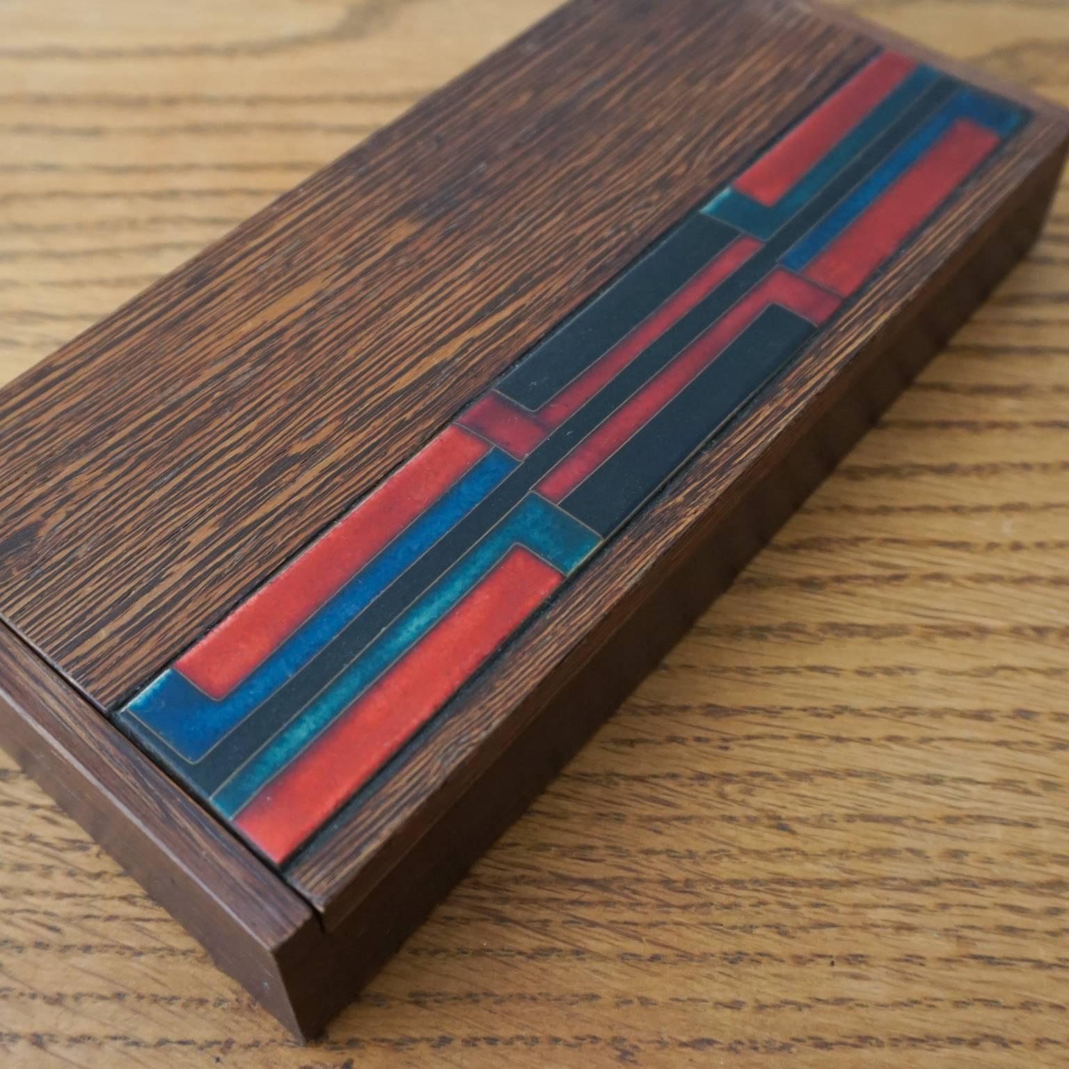 American Wood and Cloisonné Enamel Box