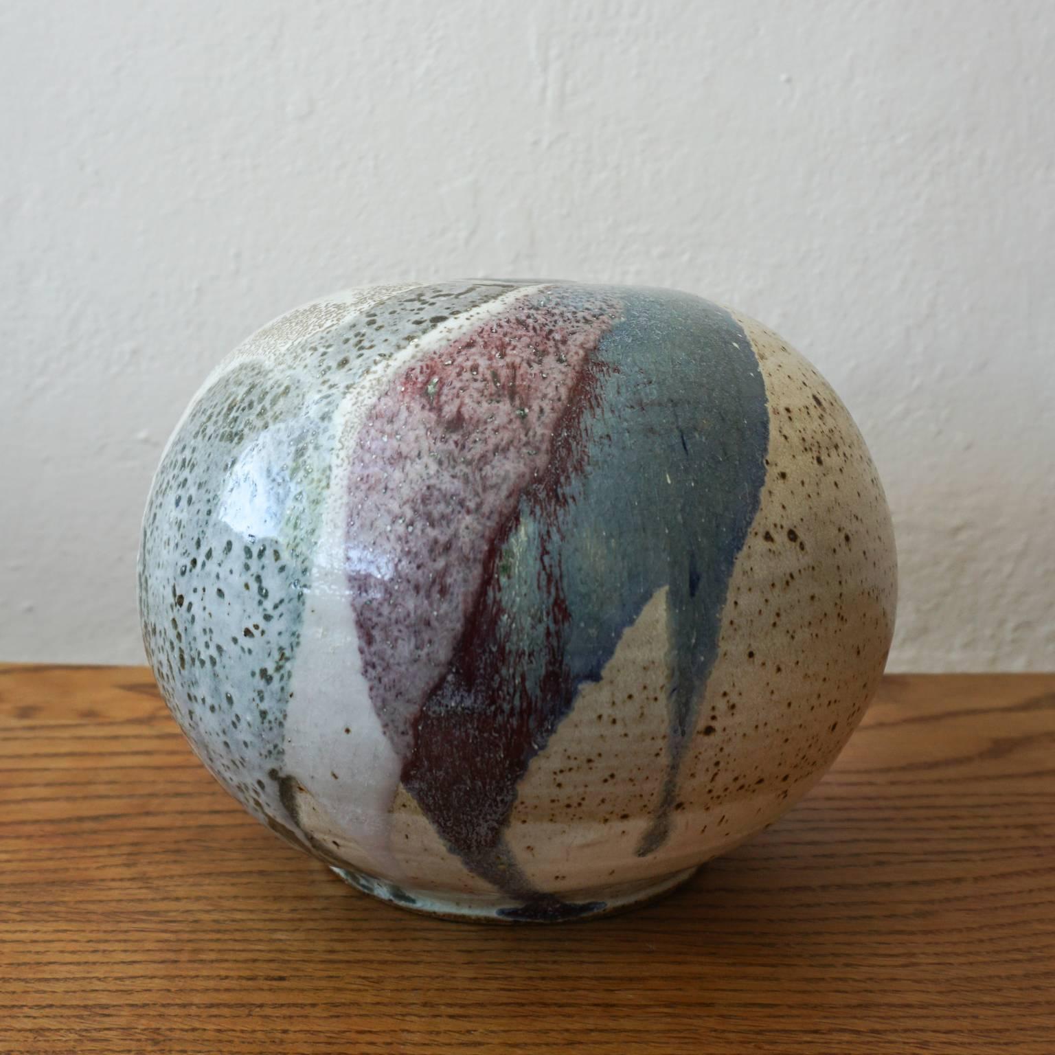 Mid-Century Modern 1960s Large and Bulbous Ceramic Weed Pot