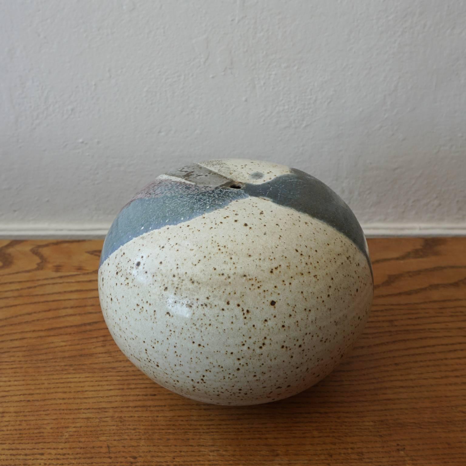 1960s Large and Bulbous Ceramic Weed Pot In Excellent Condition In San Diego, CA
