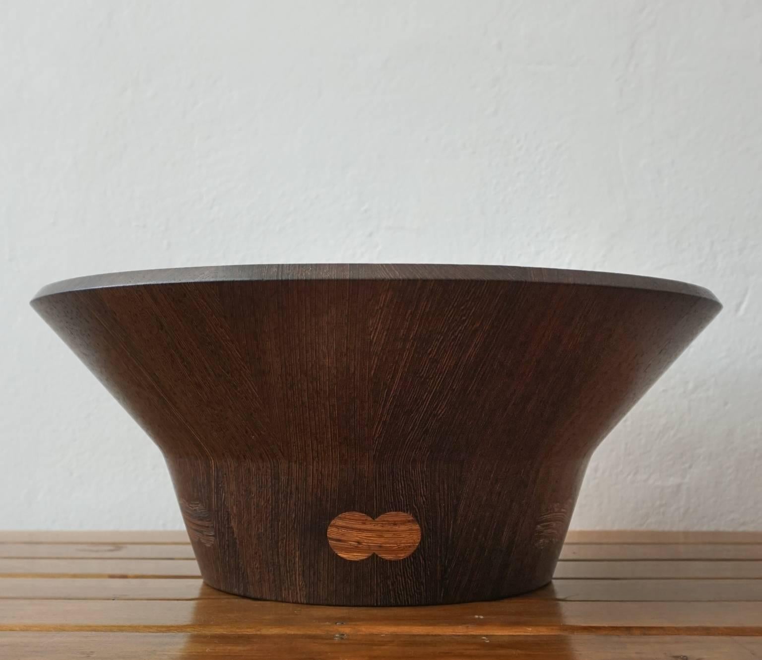 Mid-Century Modern Wenge Dansk Rare Woods Bowl and Tongs by Jens Quistgaard For Sale