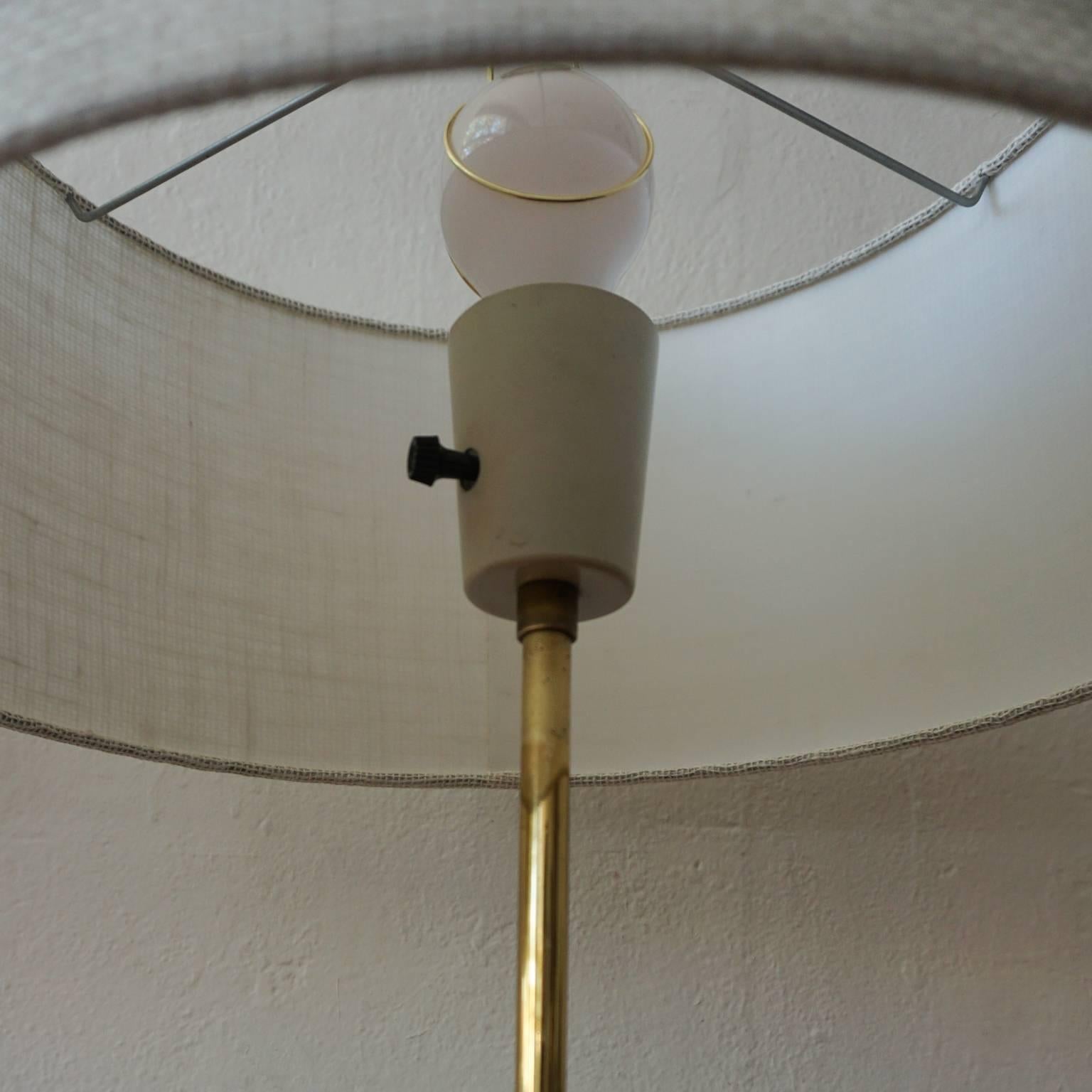 Walnut and Brass Gerald Thurston Adjustable Height Lamps 1