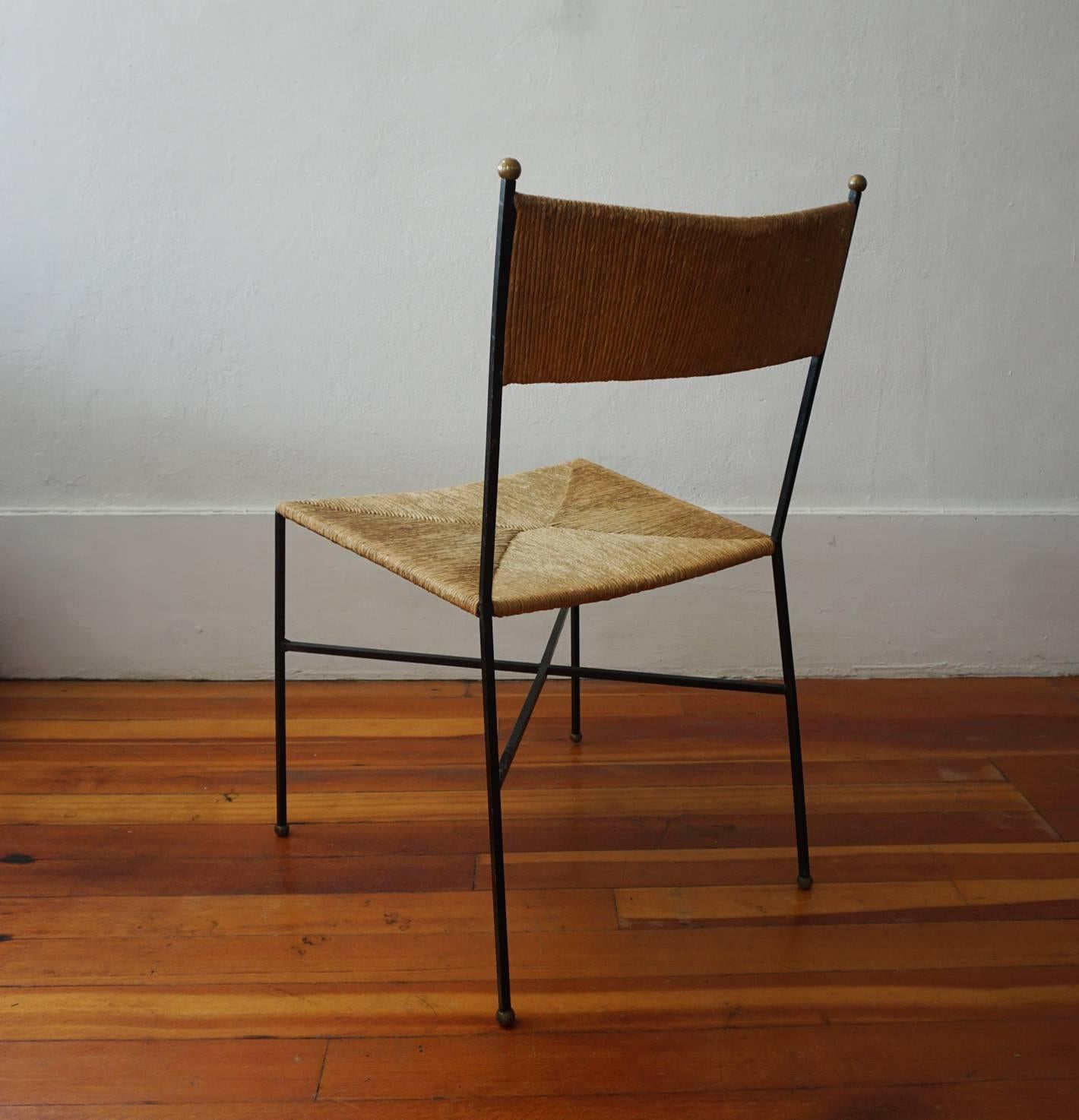 Milo Baughman for Murray Furniture Iron and Rush Chair In Good Condition In San Diego, CA