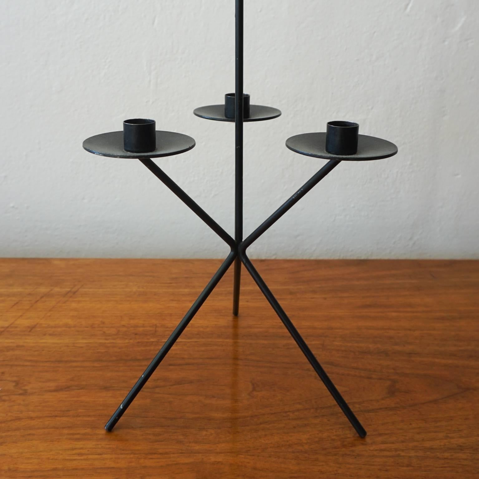 American Pair of 1950s Iron CandleHolders