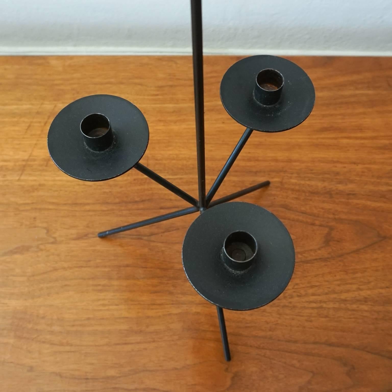 Pair of 1950s Iron CandleHolders In Excellent Condition In San Diego, CA
