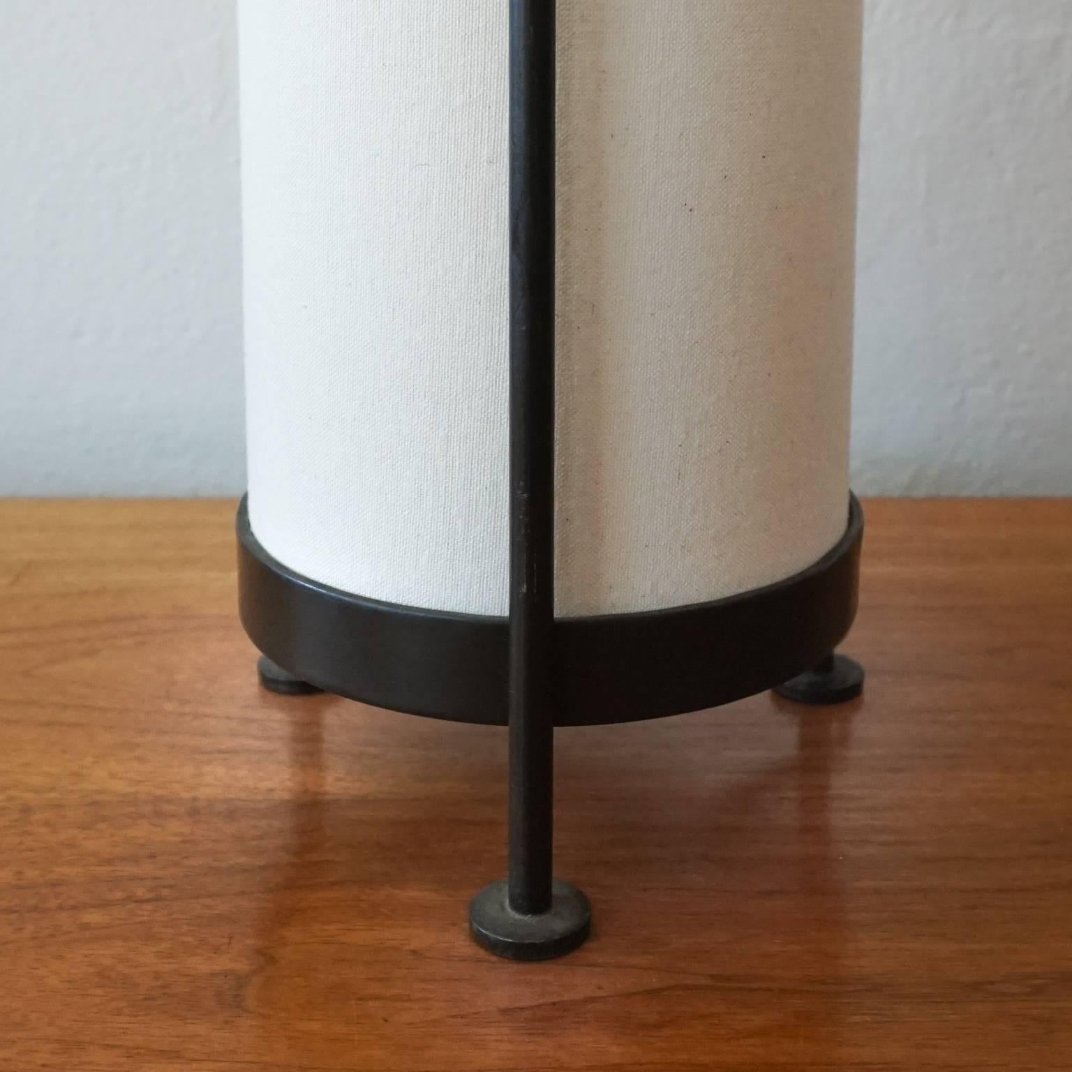 American 1950s Iron Cylinder Lamp