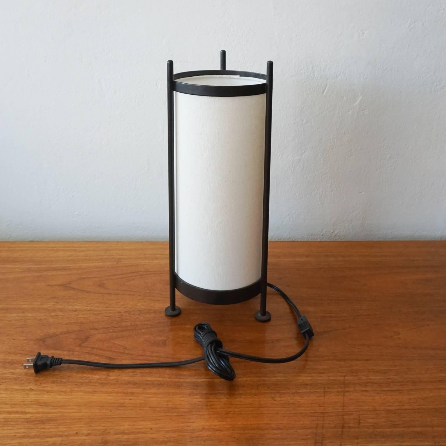 1950s Iron Cylinder Lamp In Excellent Condition In San Diego, CA