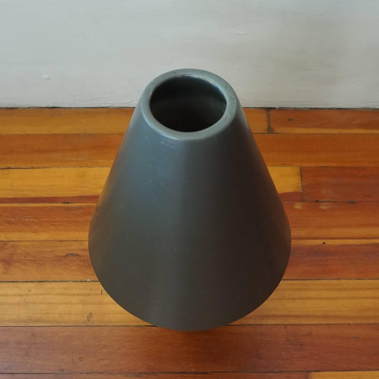 American La Gardo Tackett for Architectural Pottery Vase with Wood Stand