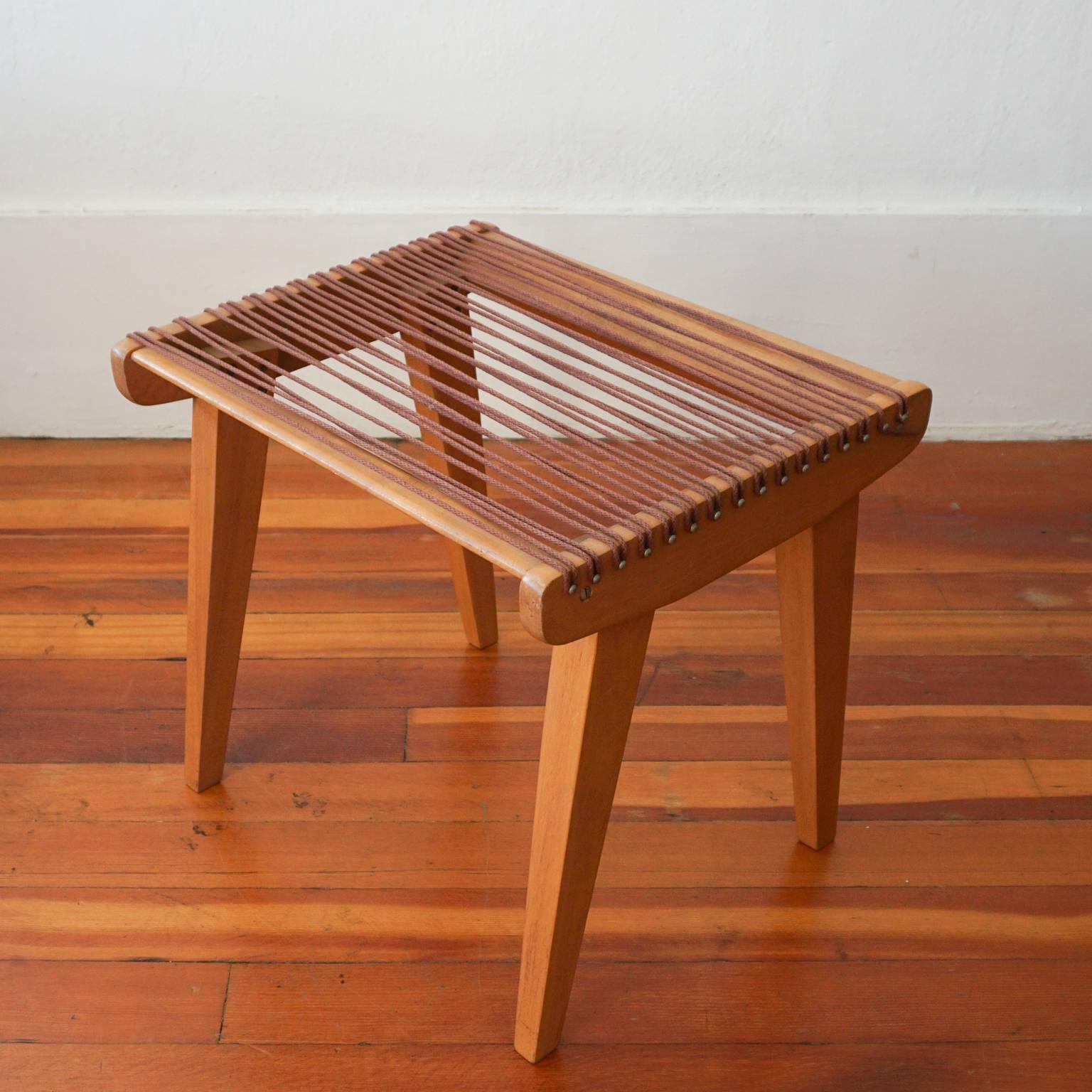 Mid-Century Modern String Stool by Robert J Ellenberger for Calfab, 1950s For Sale
