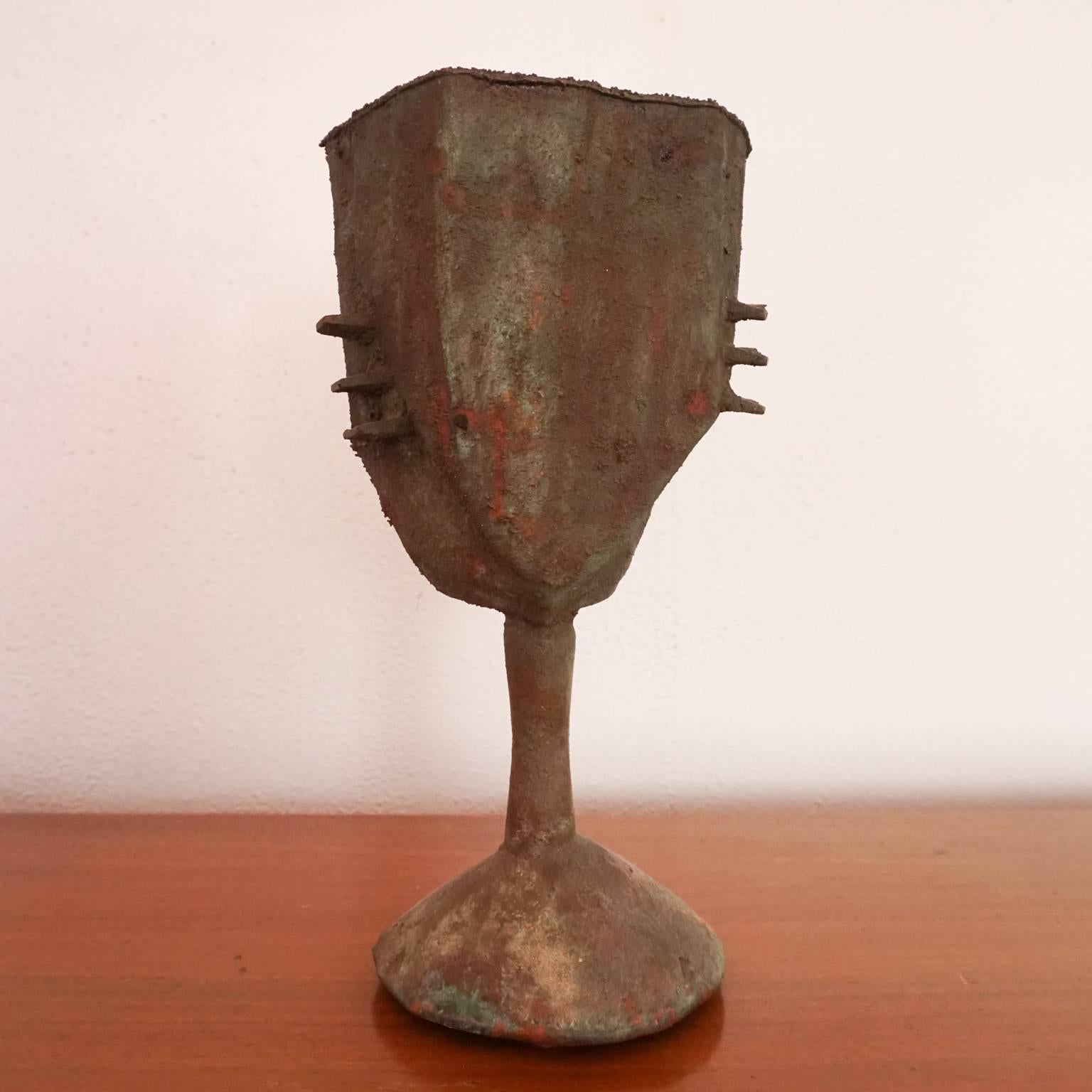 Cast Unique Paolo Soleri Bronze Sculptural Vessel