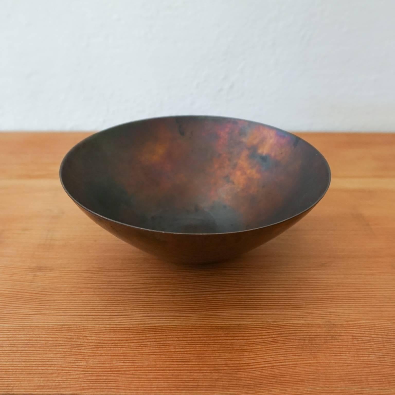 Mid-20th Century Ronald Pearson Bronze Bowl and Candleholders