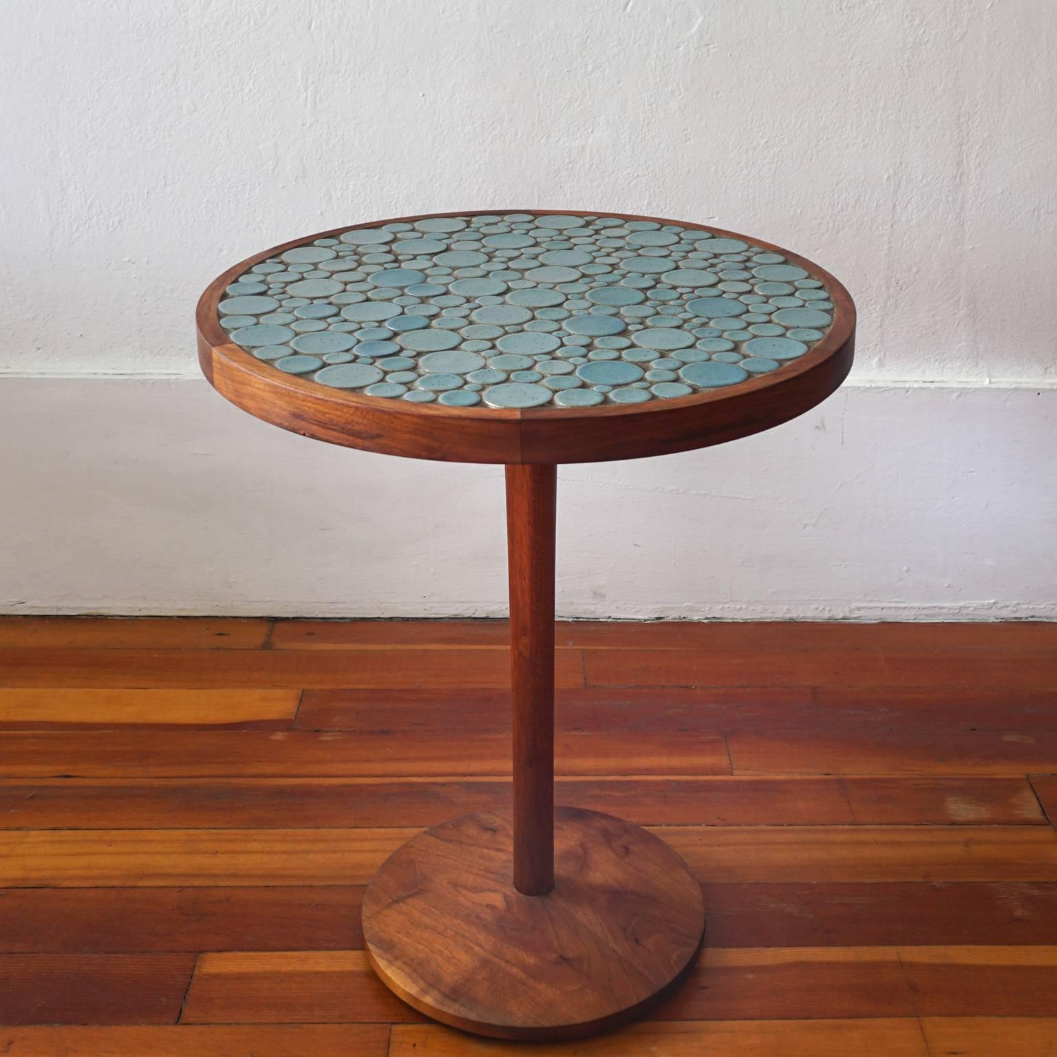 American Jane and Gordon Martz Ceramic and Walnut Occasional Table