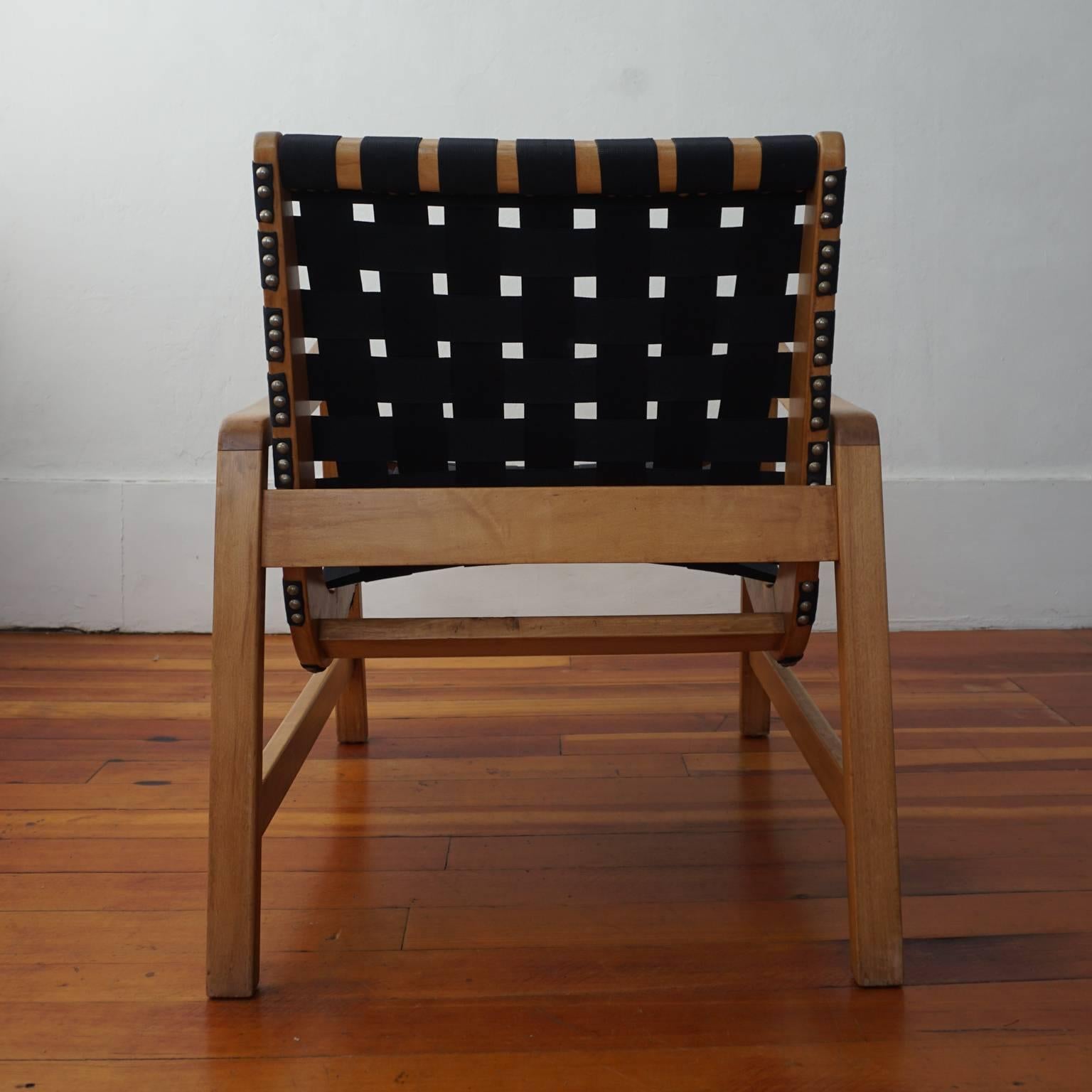 Mid-20th Century Early 1950s Strap Lounge Chair by Jens Risom for Knoll