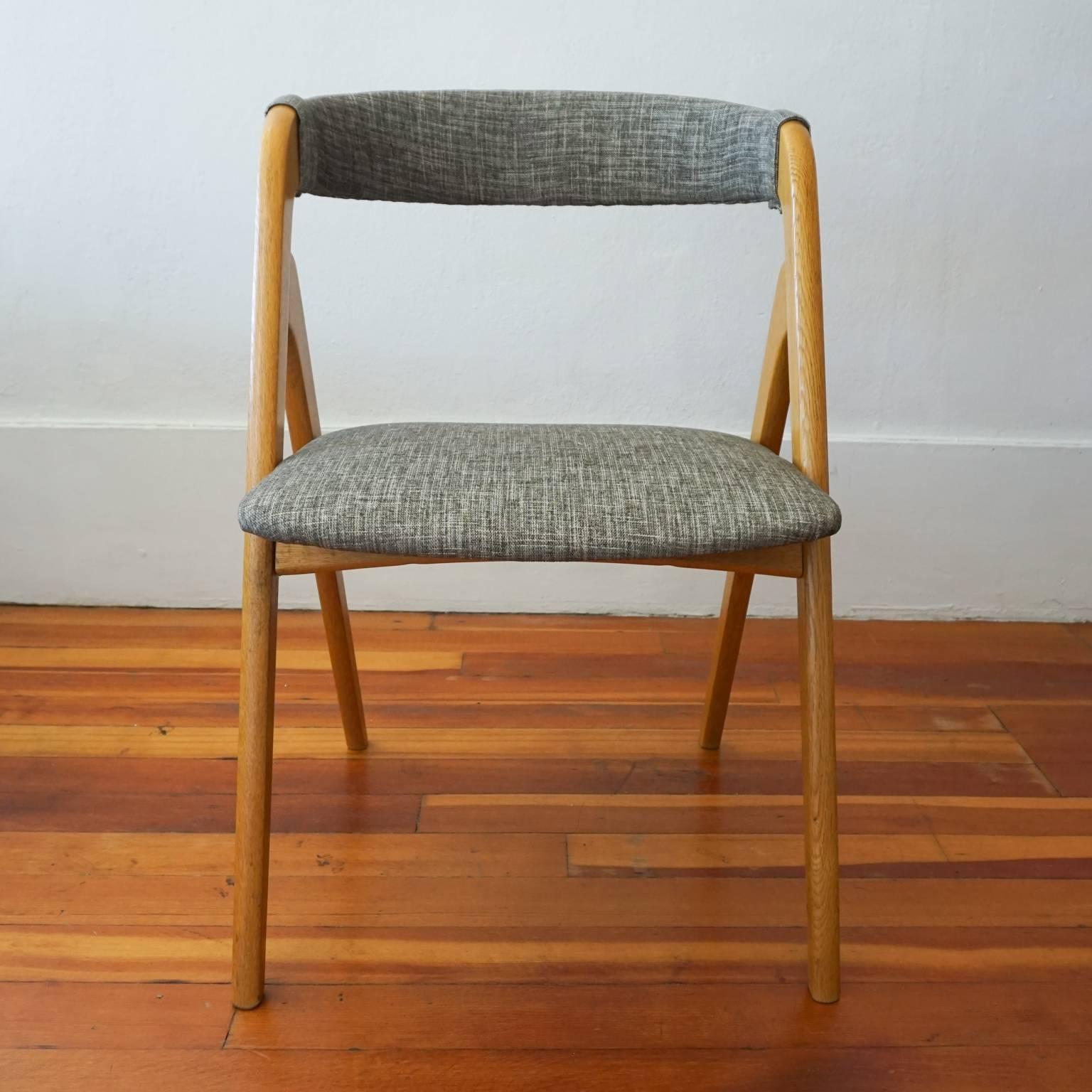 Set of Six 1950s Japanese Dining Chairs in Ash In Good Condition In San Diego, CA