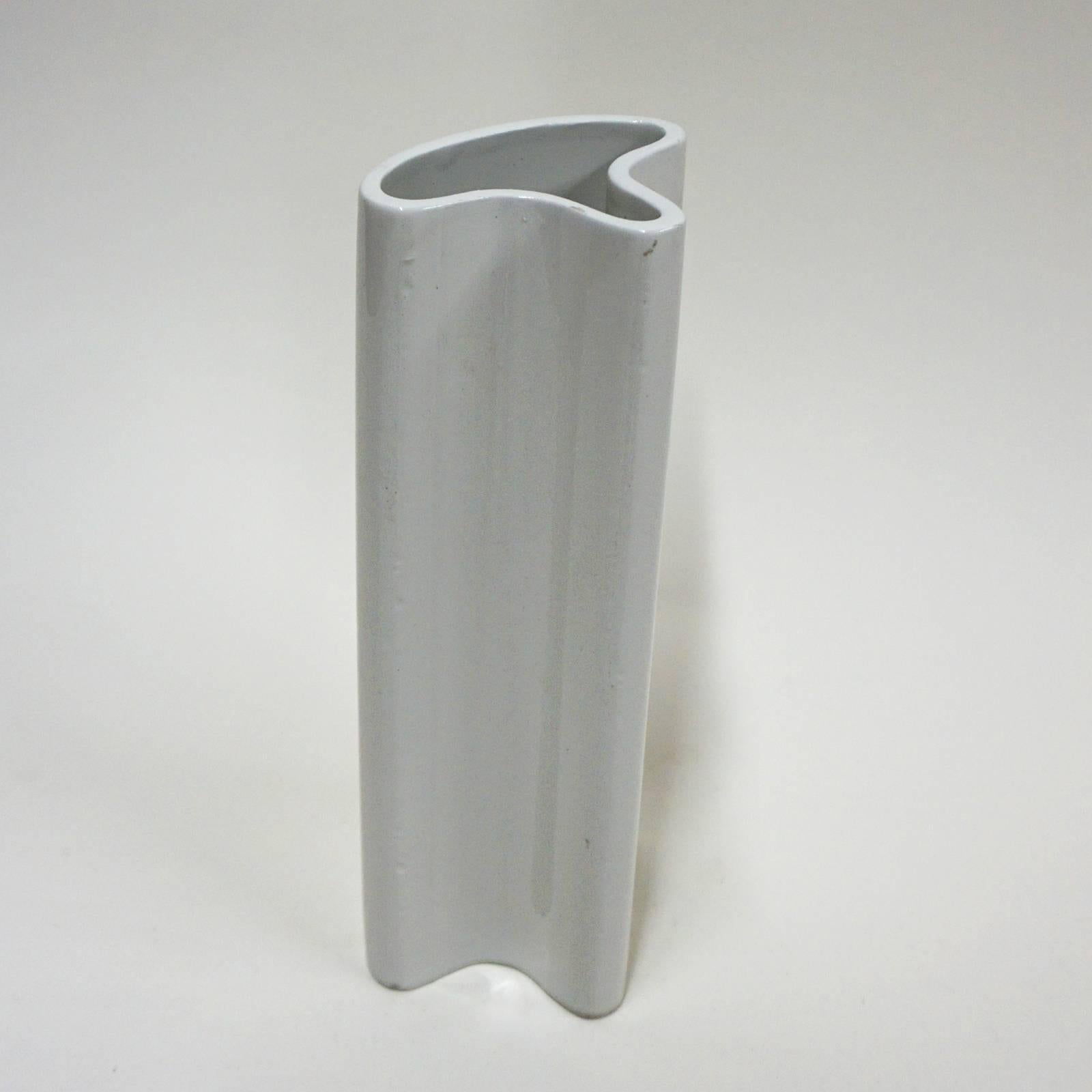 Mid-Century Modern Geometric 1960s Italian Ceramic Vase for Raymor