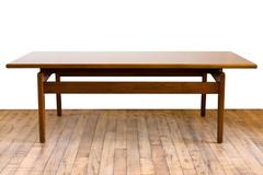Jens Risom Walnut Floating Coffee Table with Sculptural Base