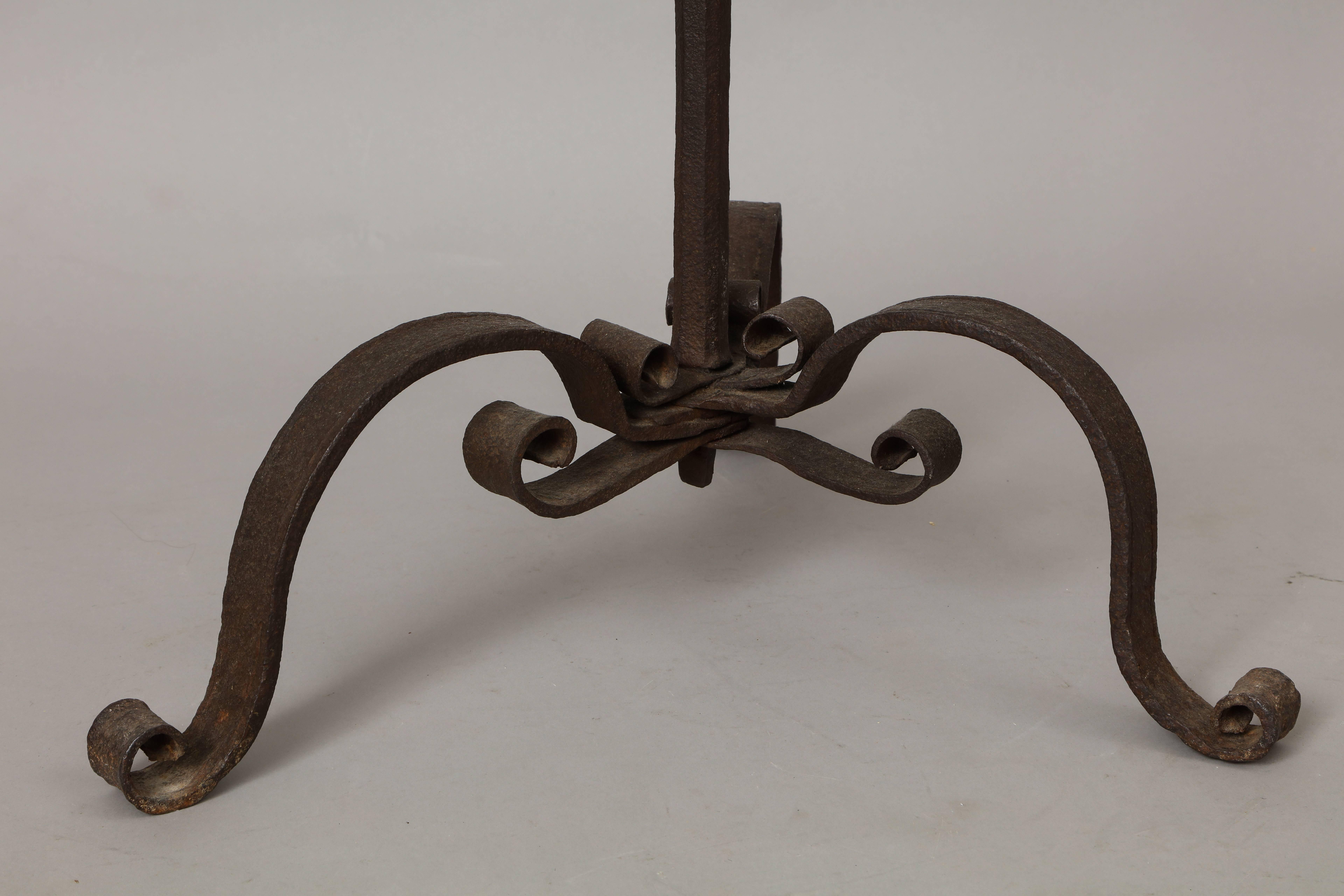 18th Century and Earlier Italian Wrought Iron Candelabra, 15th Century