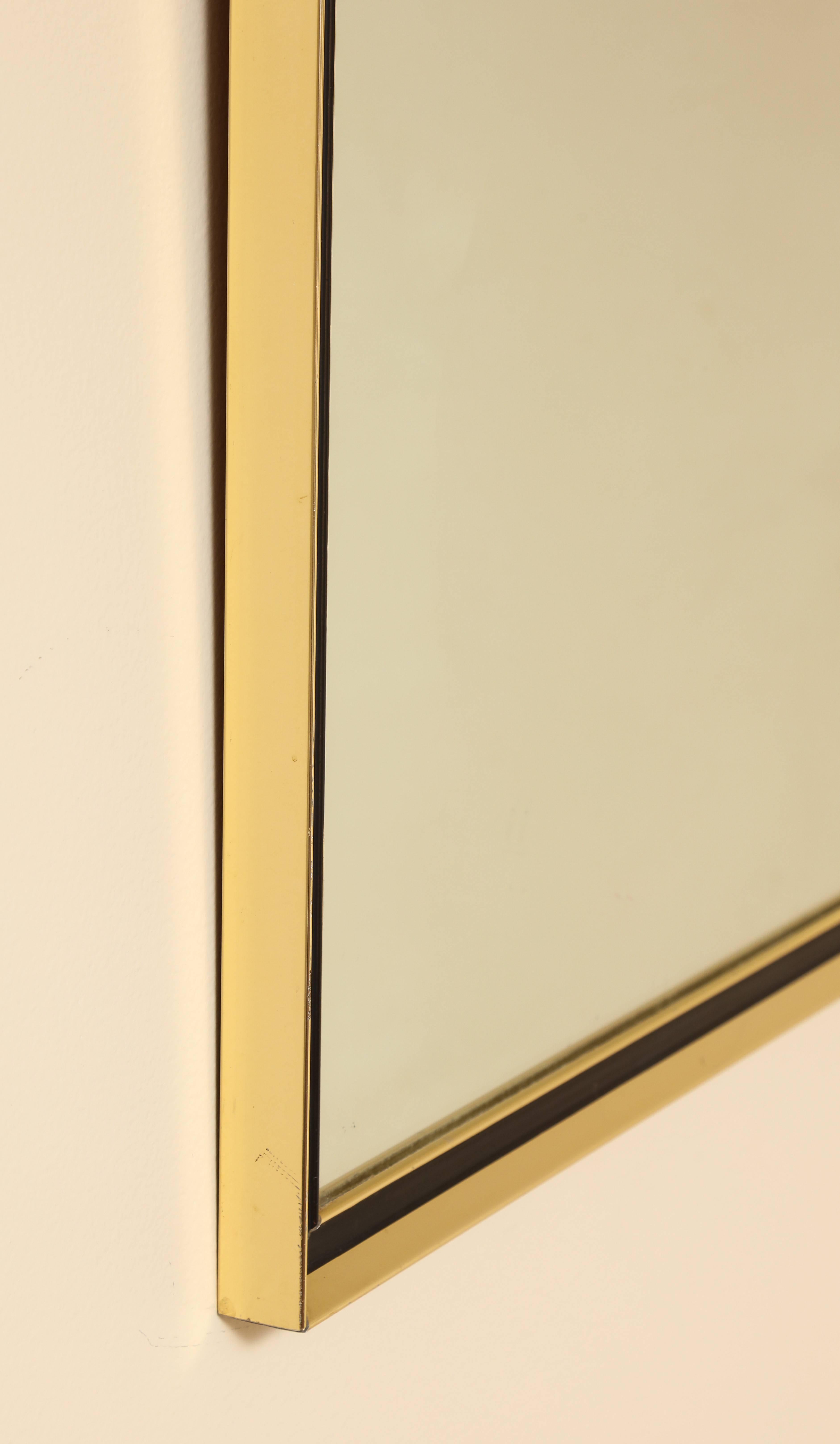 Mid-Century Modern Gold and Metal Shaped Wall Mirror by Turner Manufacturing; Stamped