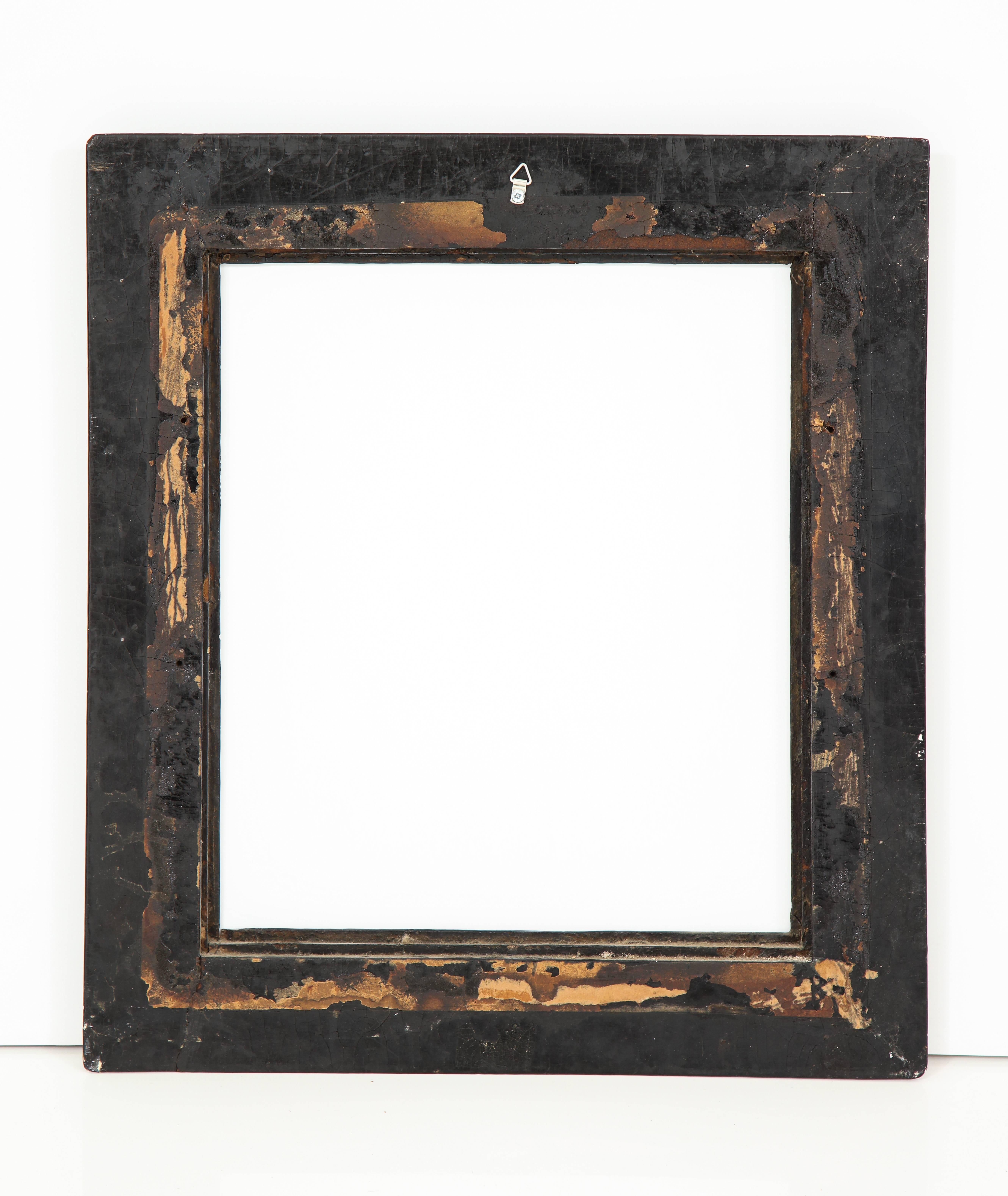 French Papier Mâché Black, Gilt and Mother-of-Pearl Frame In Excellent Condition In New York, NY